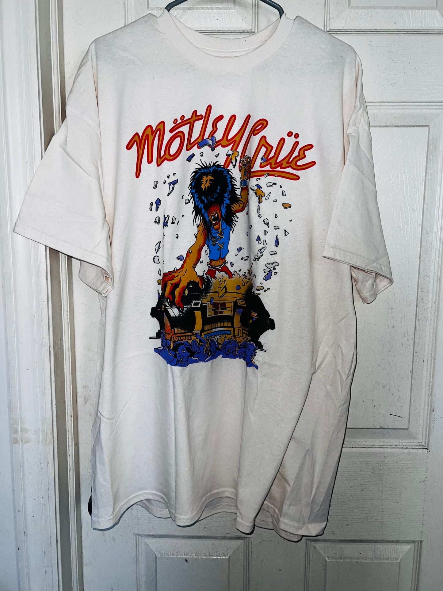 Motley Crue Tour Double Sided  Oversized Distressed Tee