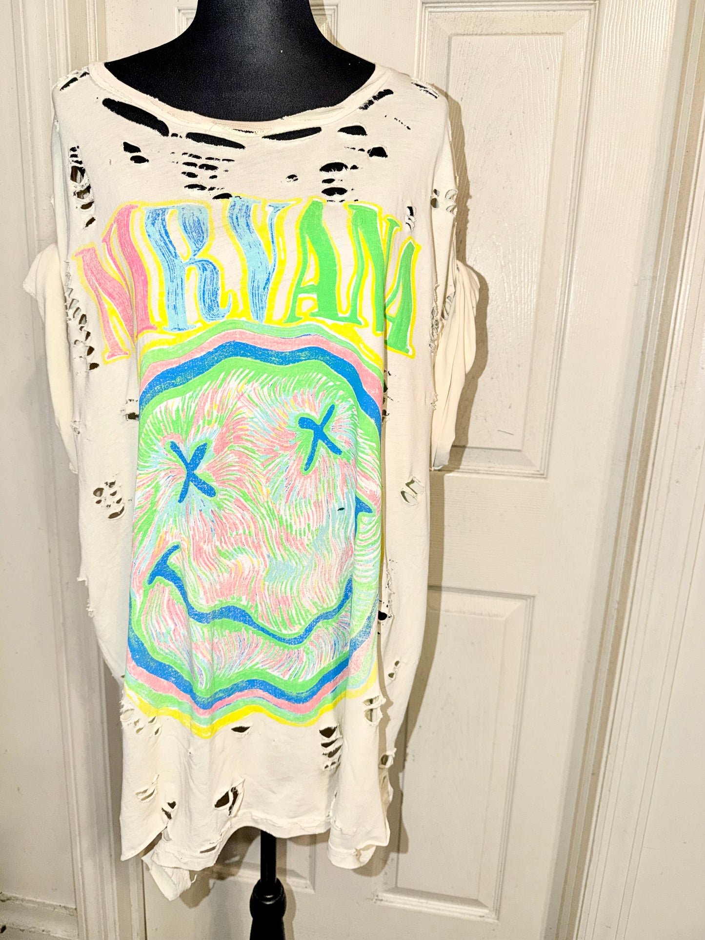 Nirvana Oversized Distressed Tee