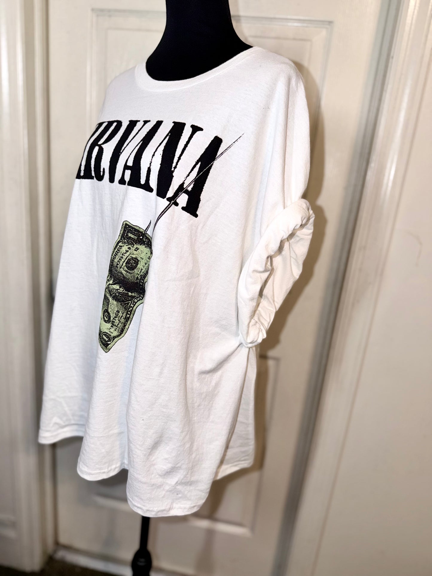 Nirvana Double Sided Oversized Distressed Tee