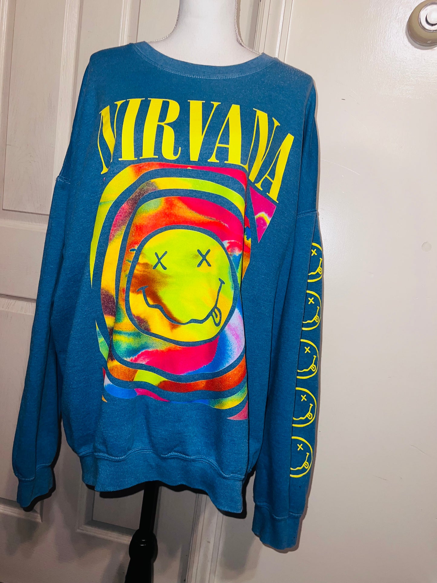 Nirvana Oversized Distressed Sweatshirt