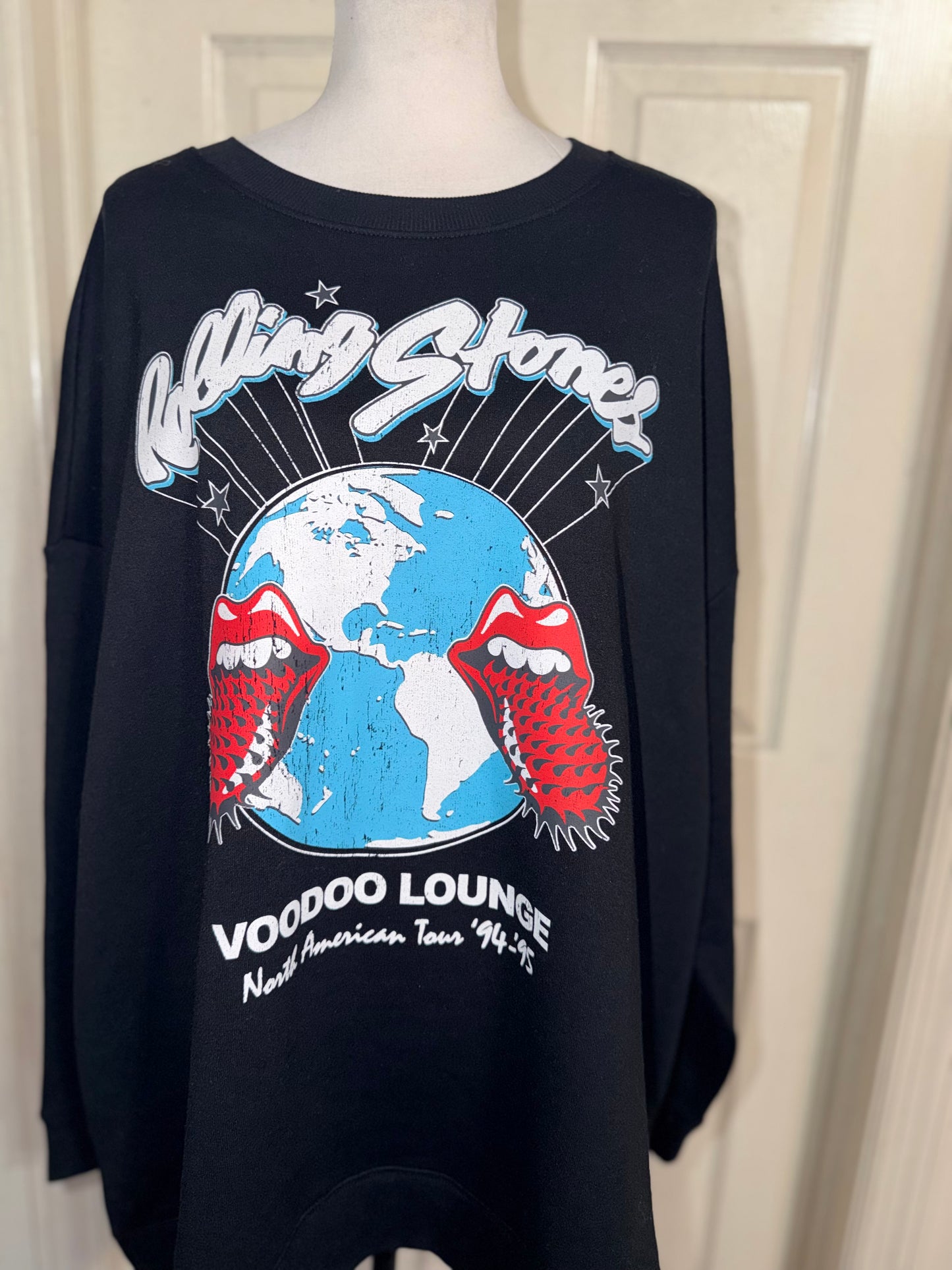 The Rolling Stones Double Sided Oversized Distressed Sweatshirt