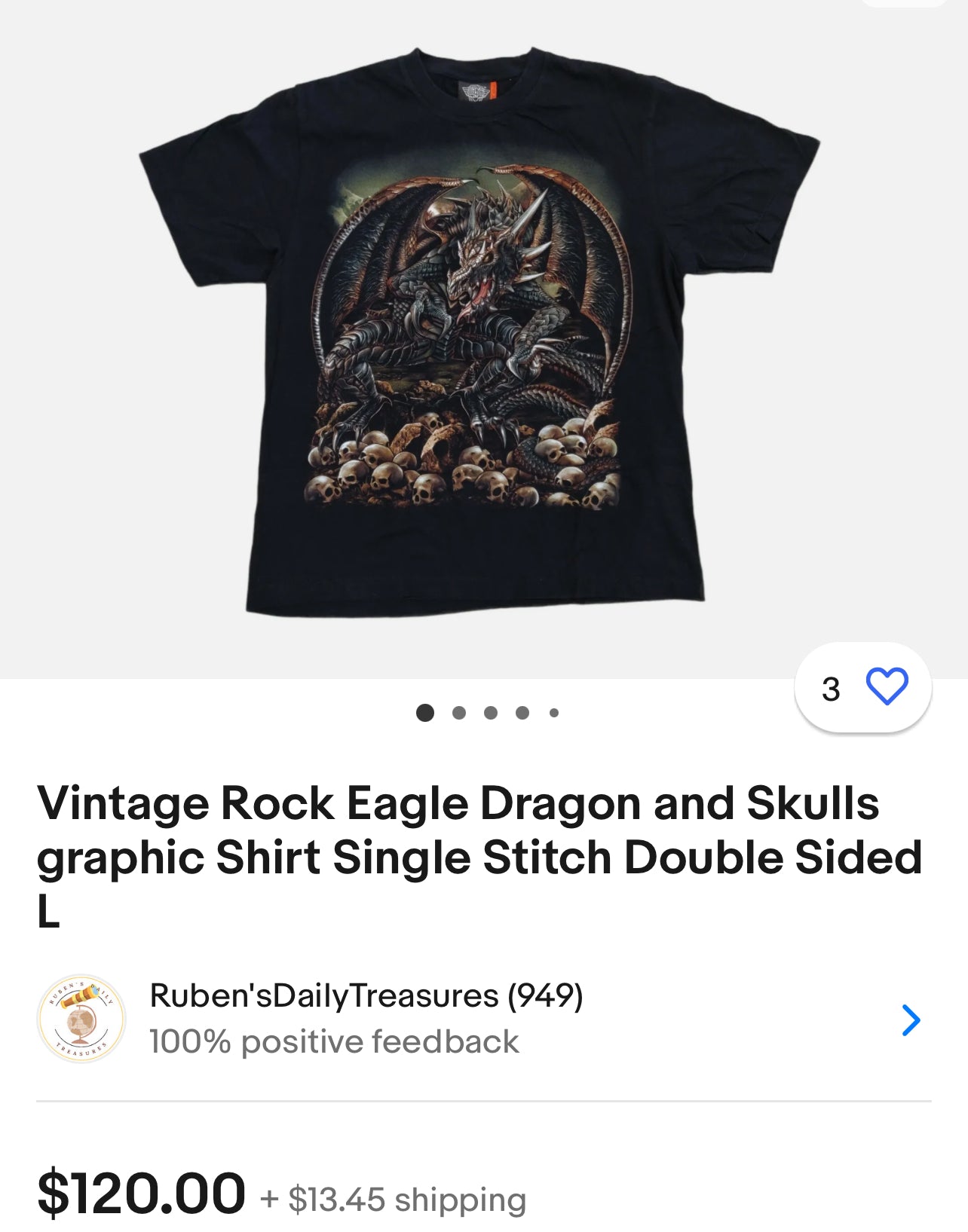 Dragon & Skulls Double Sided Vintage Oversized Tee