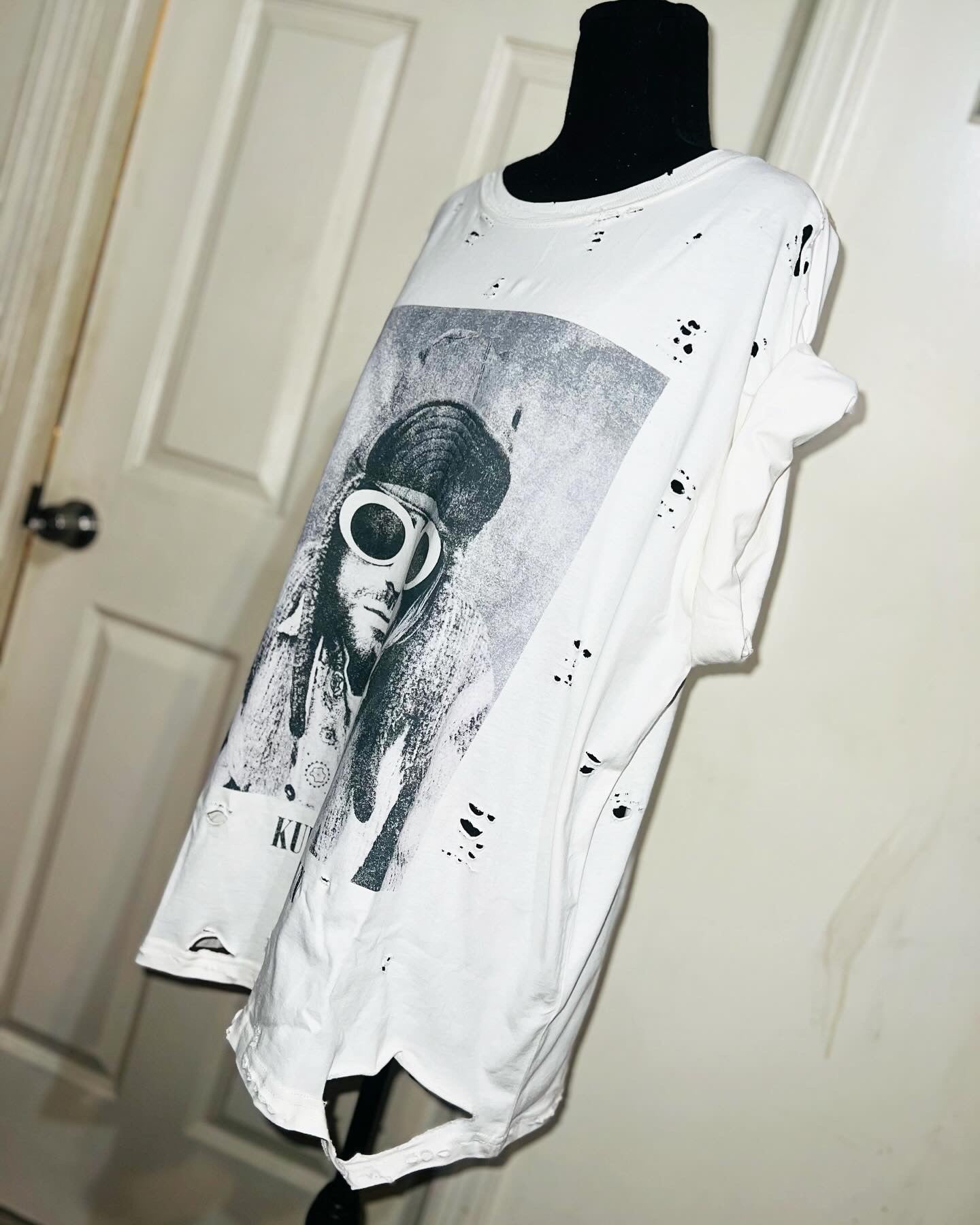 Kurt Cobain Oversized Distressed Tee