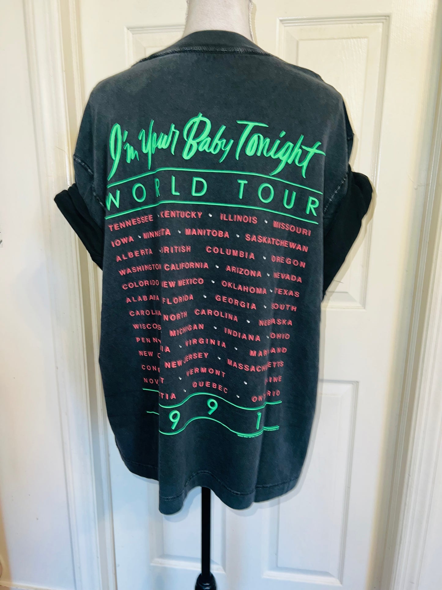 Whitney Houston Double Sided Oversized Distressed Tee