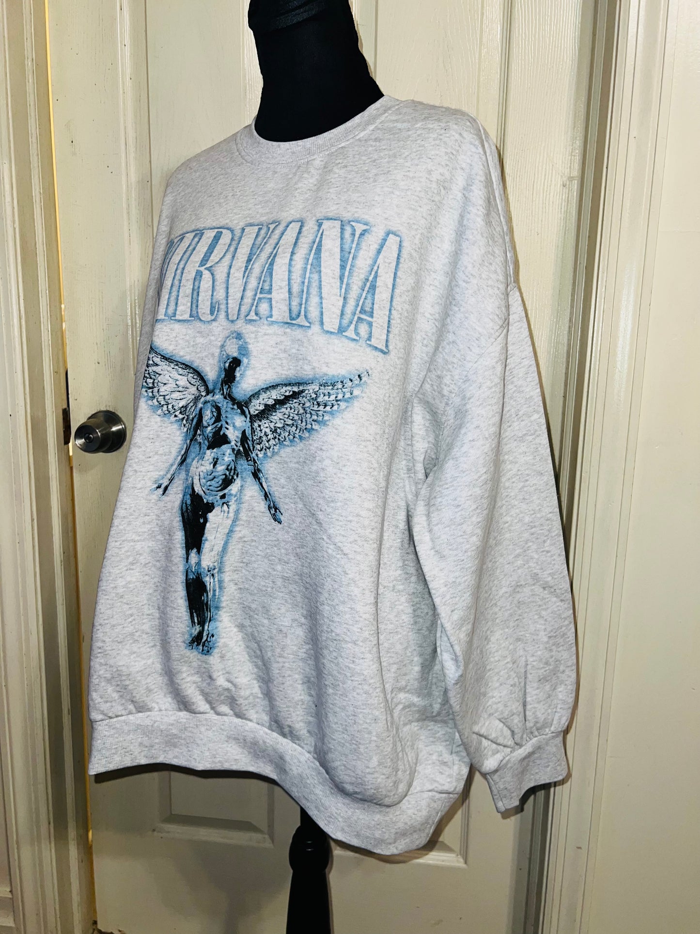 Nirvana Oversized Distressed Sweatshirt