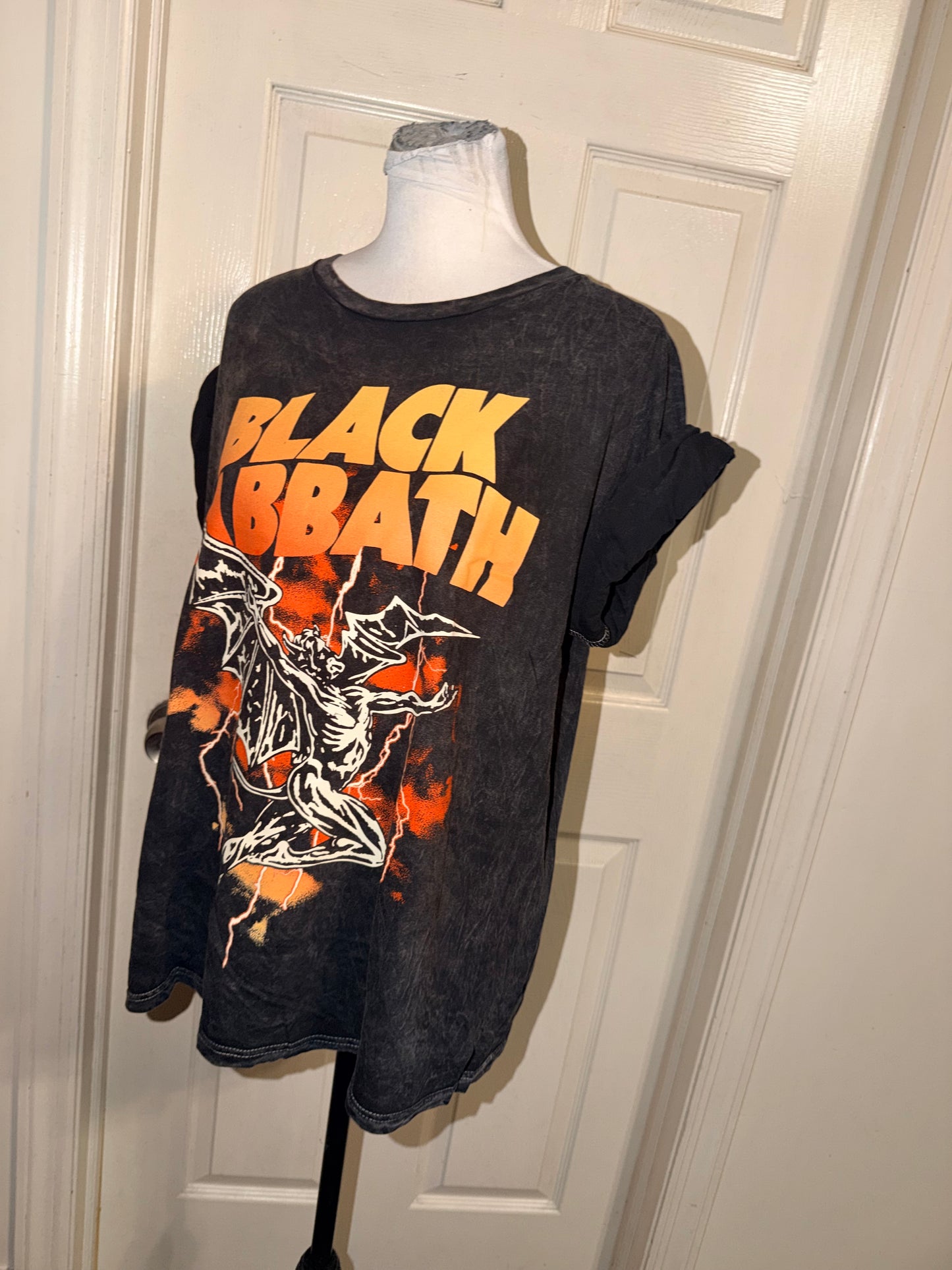 Black Sabbath Double Sided Oversized Distressed Tee