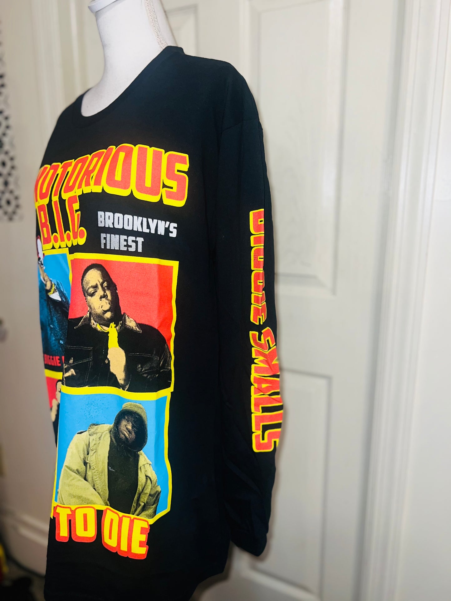 Notorious B.I.G. Oversized Distressed Long Sleeve Tee