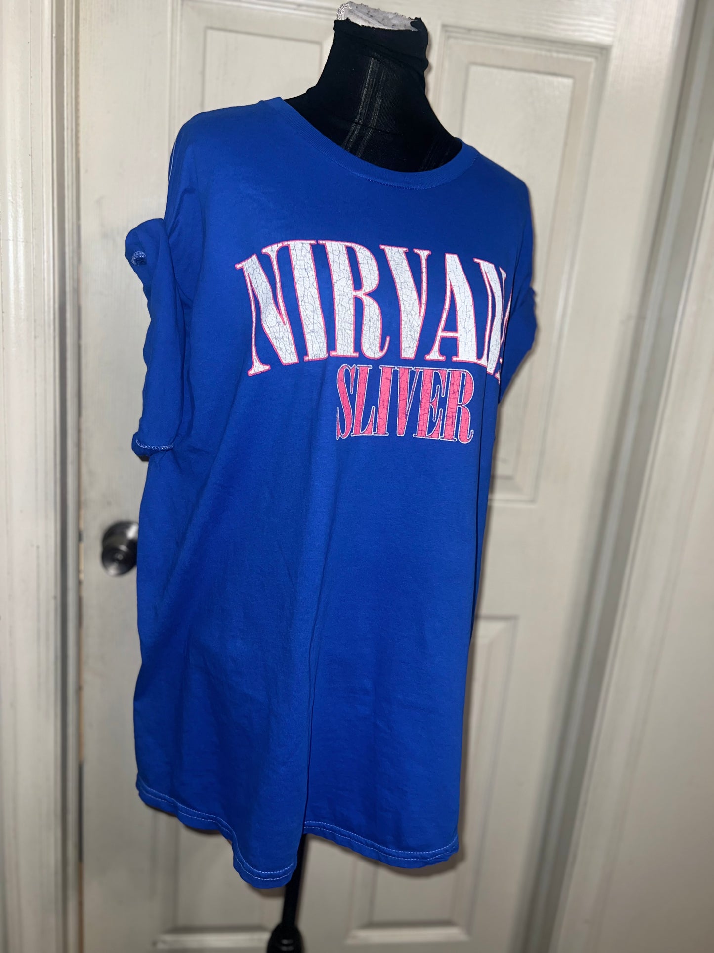 Nirvana Double Sided Oversized Distressed Tee