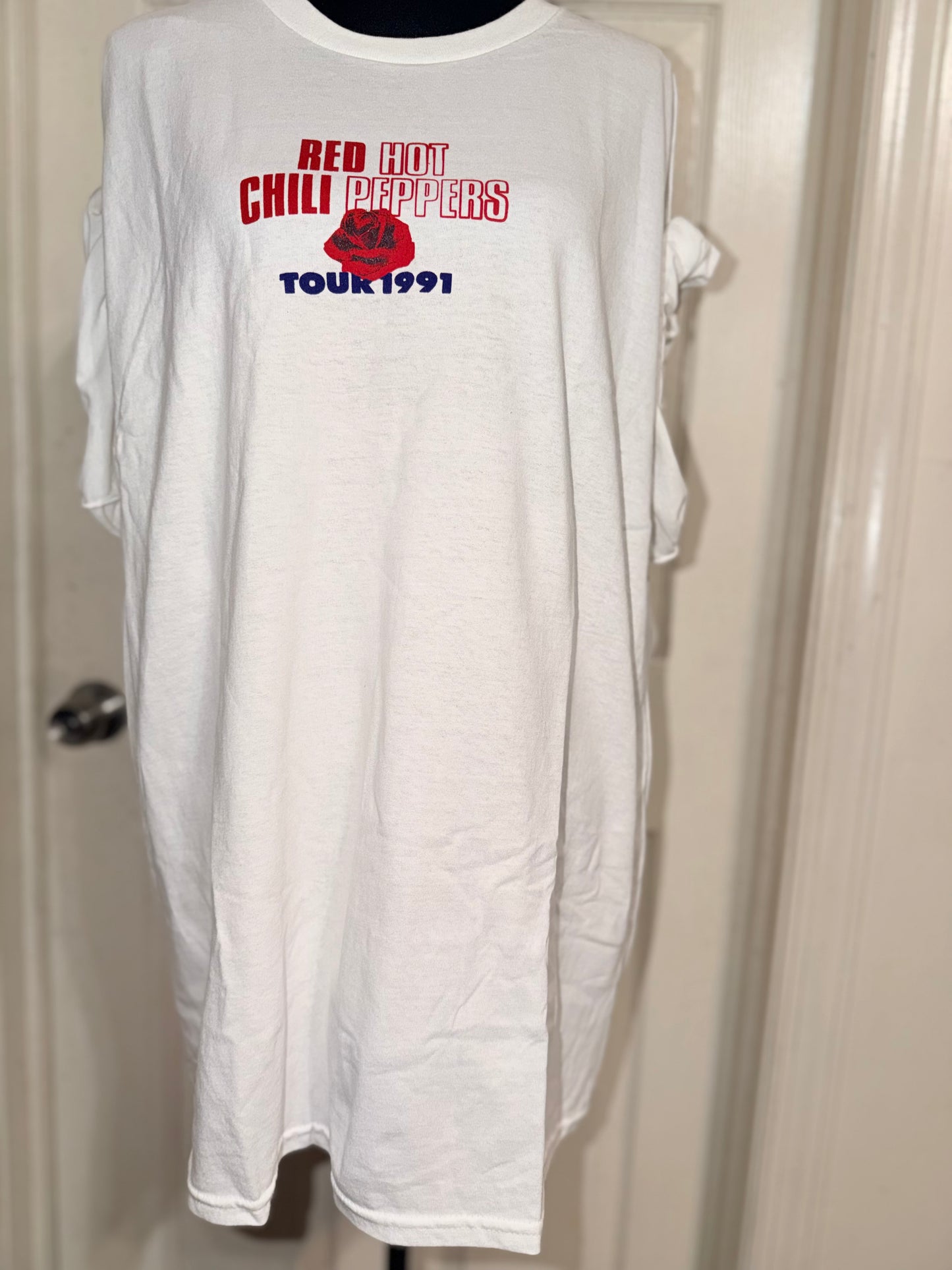 Red Hot Chili Peppers Double Sided Oversized Distressed Tee