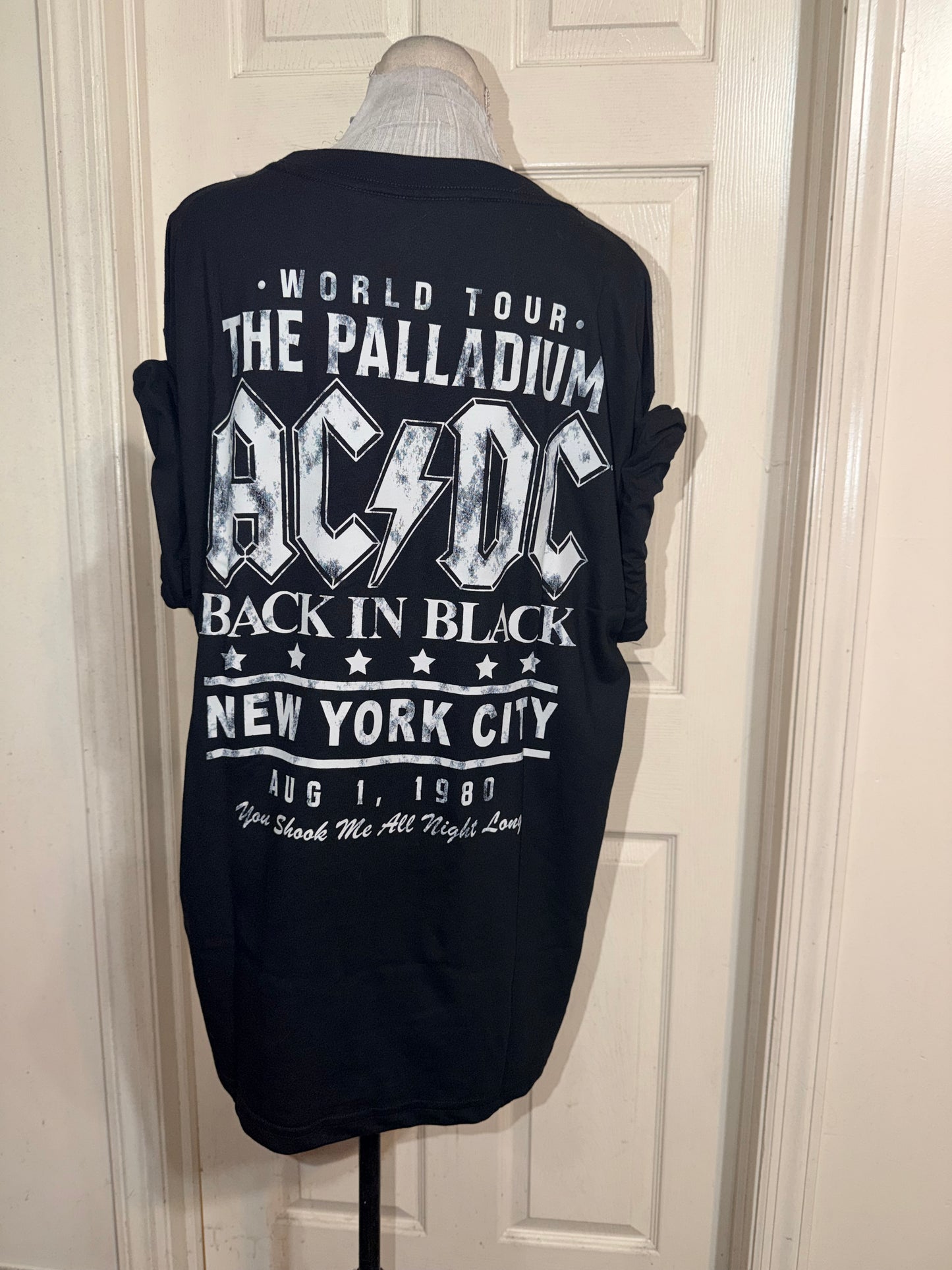 AC/DC Double Sided Oversized Distressed Tee