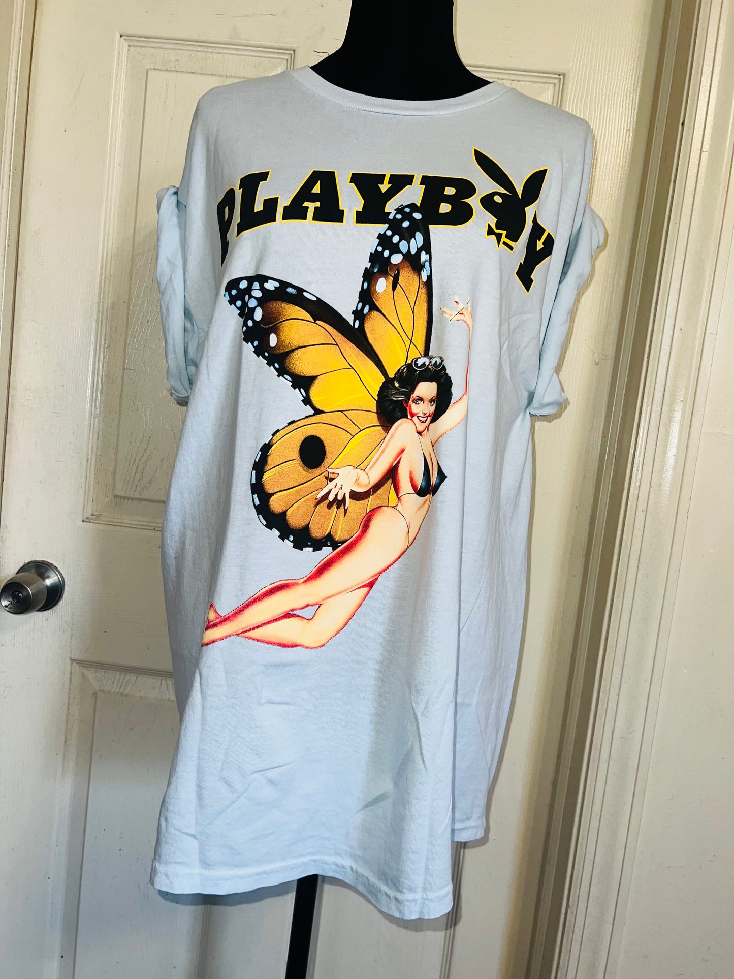 Playboy Double Sided Oversized Distressed Tee