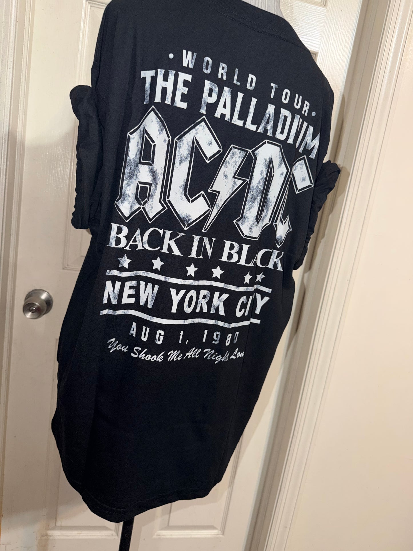 AC/DC Double Sided Oversized Distressed Tee