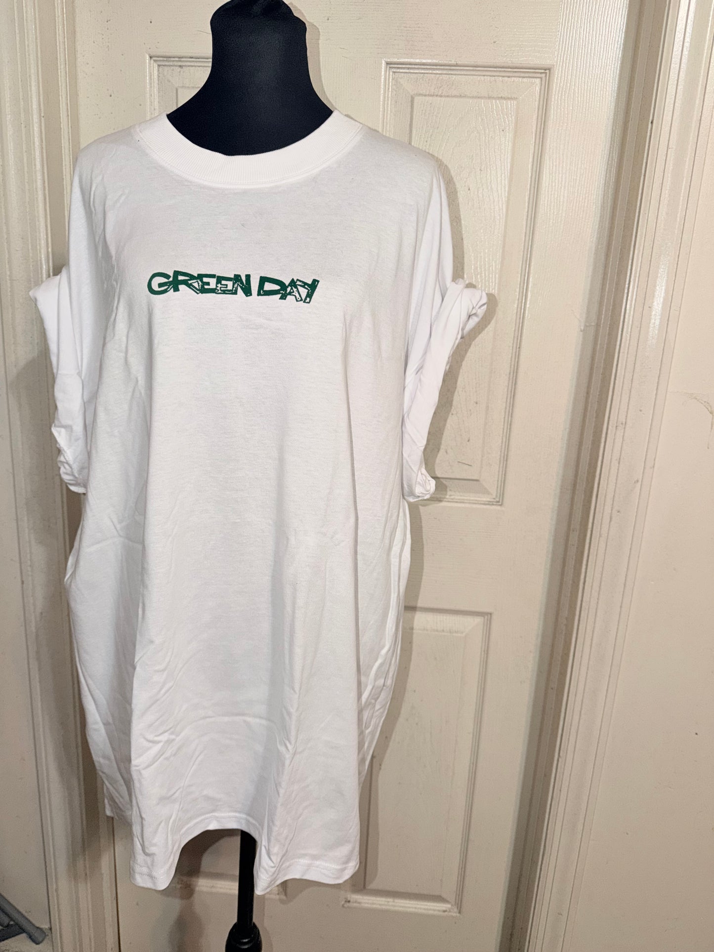 Green Day Double Sided Oversized Distressed Tee