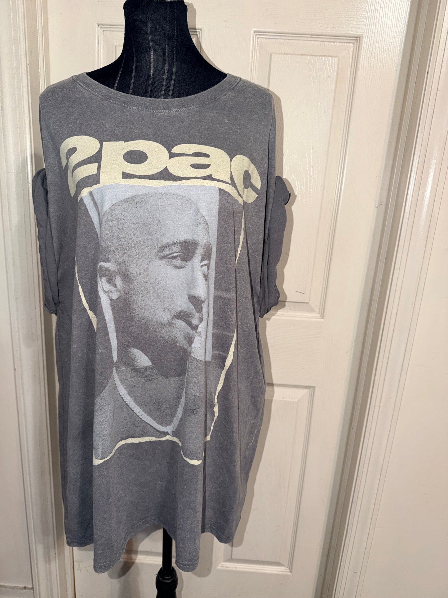 Tupac Double Sided Oversized Distressed Tee