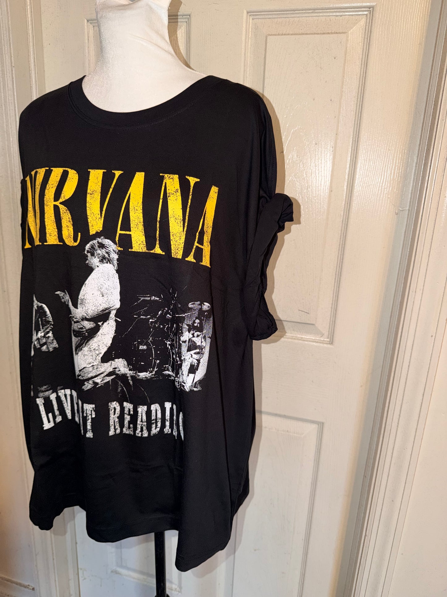 Nirvana Double Sided Oversized Distressed Tee