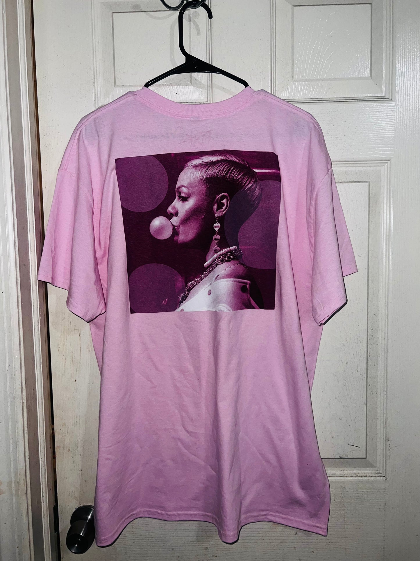 P!NK Double Sided Oversized Distressed Tee