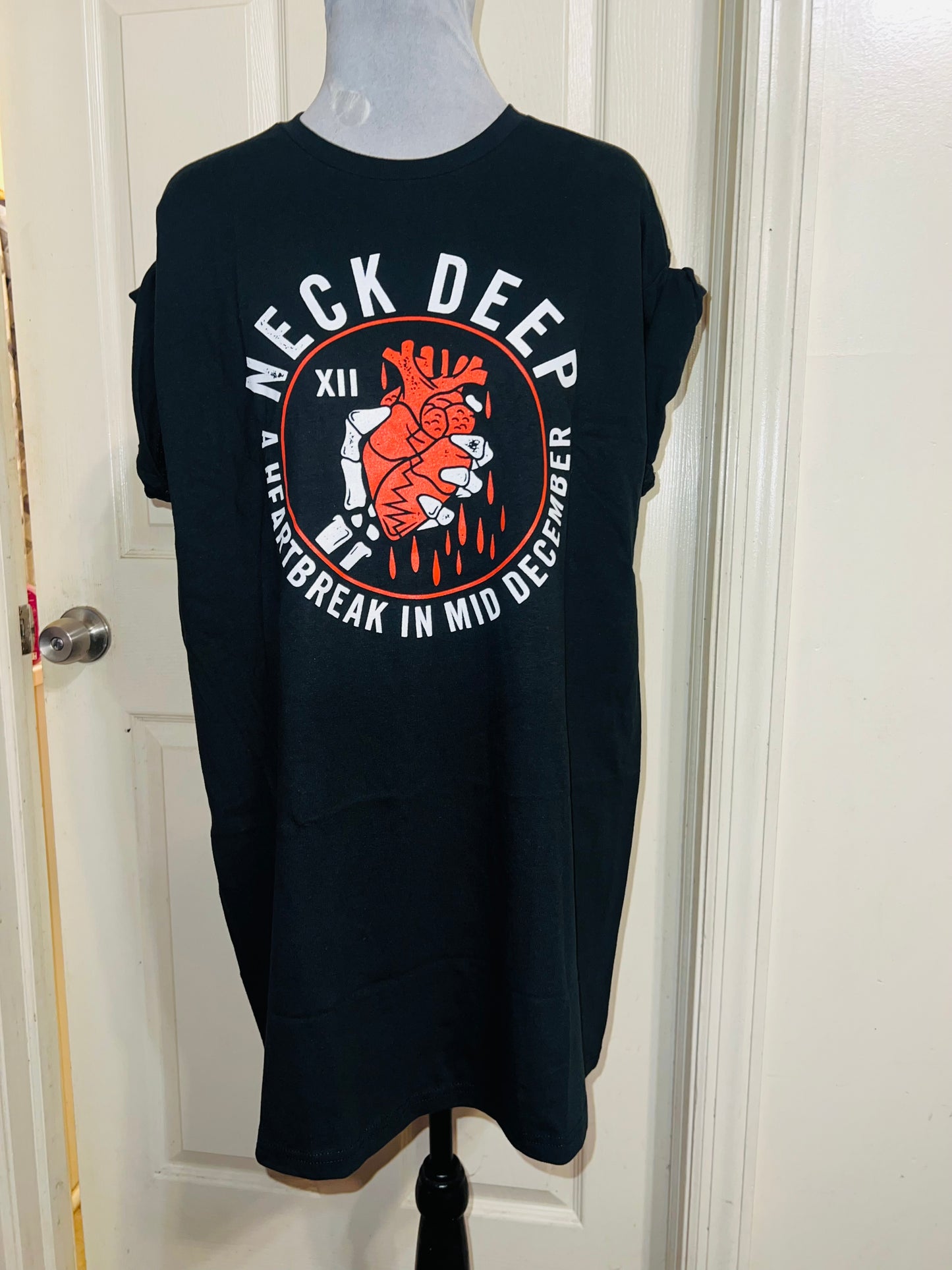 Neck Deep Oversized Distressed Tee