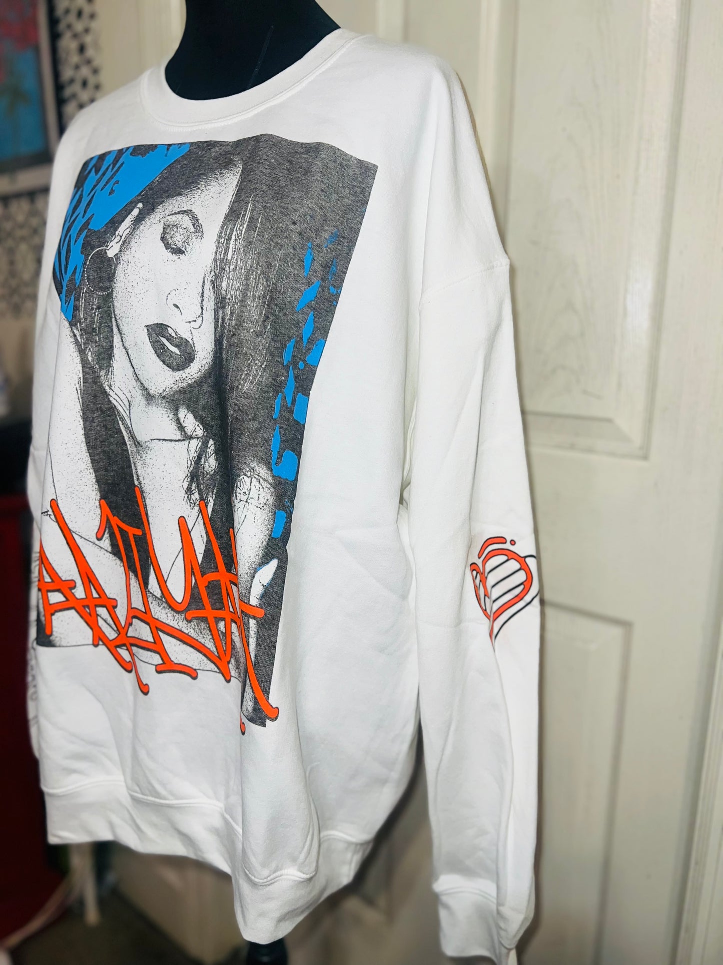 Aaliyah Oversized Distressed Sweatshirt