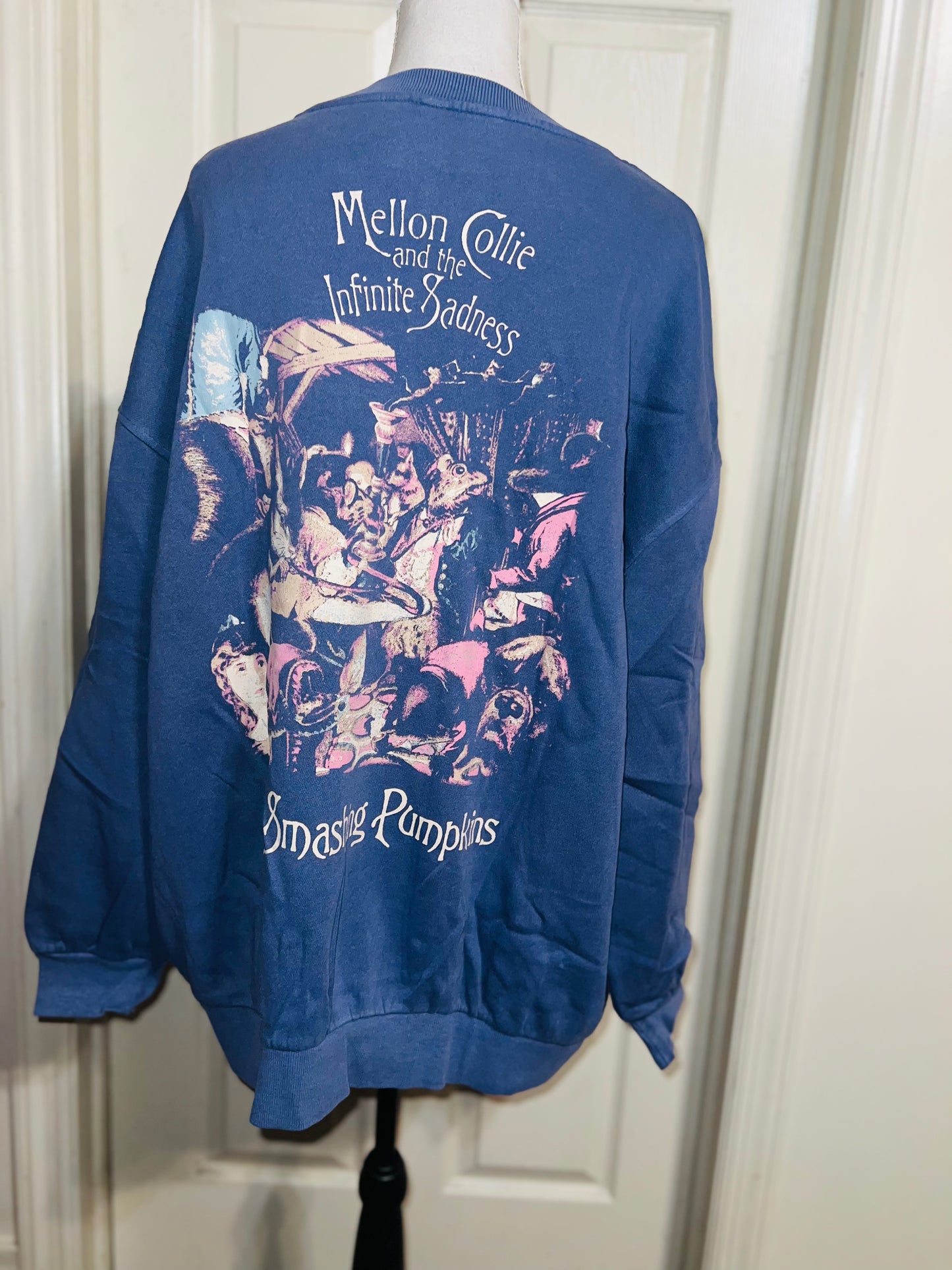 The Smashing Pumpkins Double Sided Oversized Distressed Sweatshirt