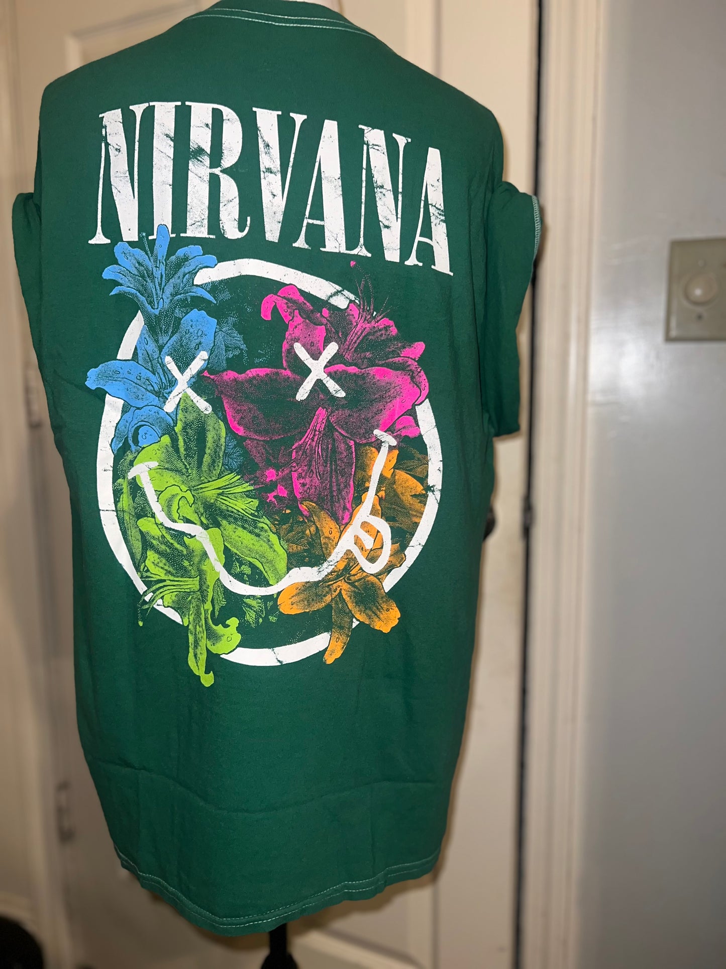 Nirvana Double Sided Oversized Distressed Tee