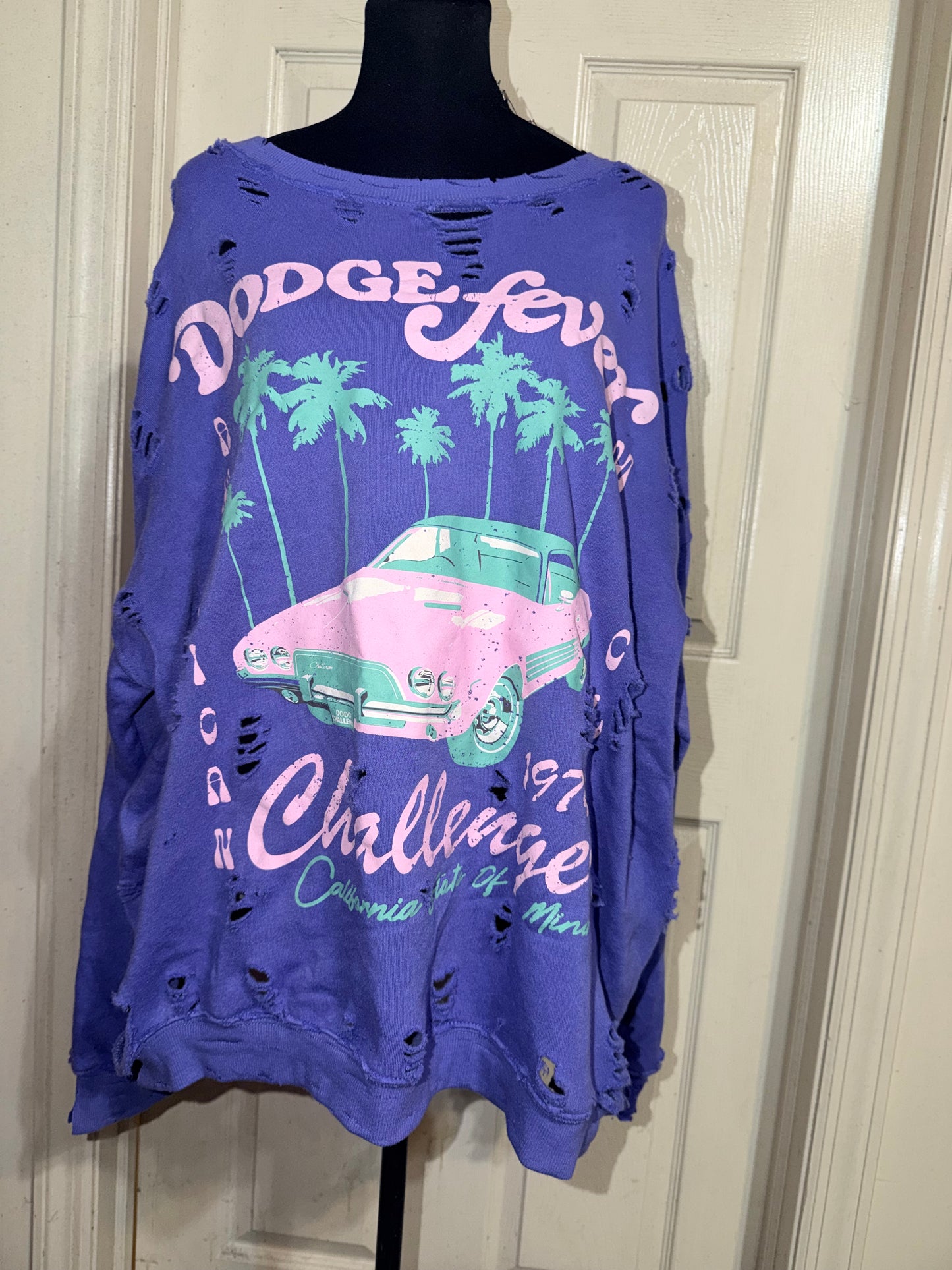 Dodge Challenger Oversize Distressed Sweatshirt