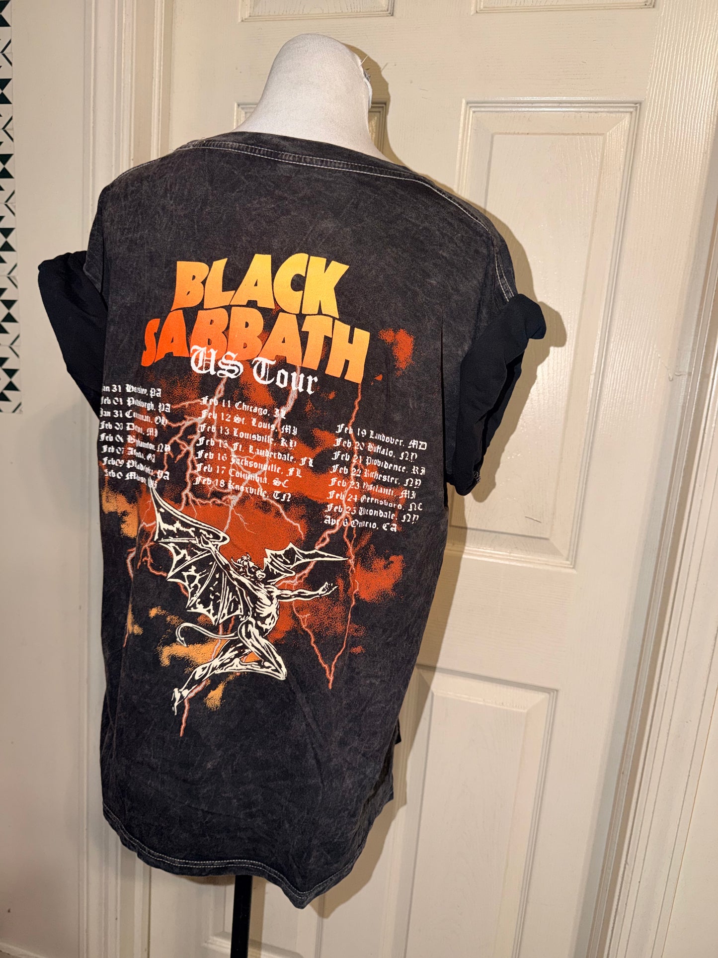 Black Sabbath Double Sided Oversized Distressed Tee