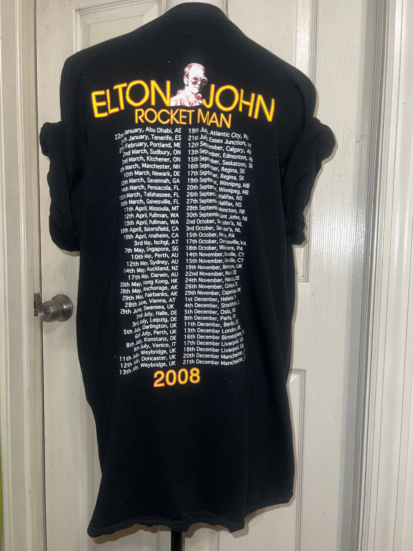 Elton John Vintage Double Sided Oversized Distressed Tee