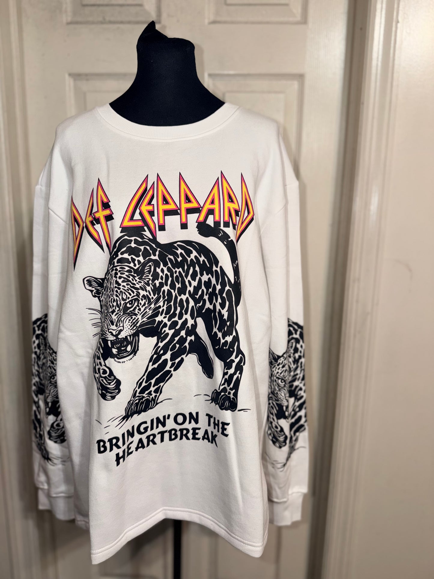 Def Leppard Oversized Distressed Sweatshirt