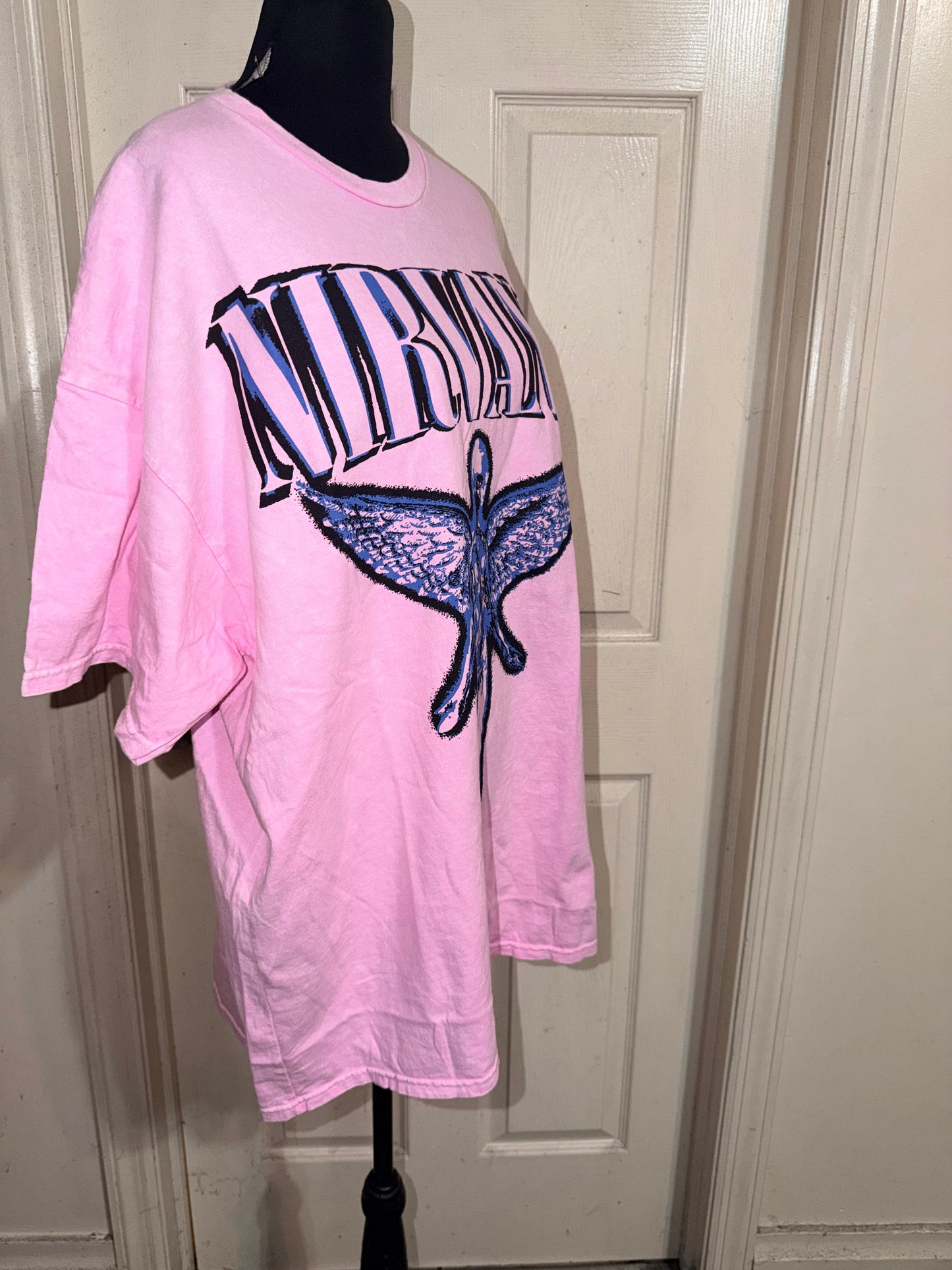 Nirvana Double Sided Oversized Distressed Tee