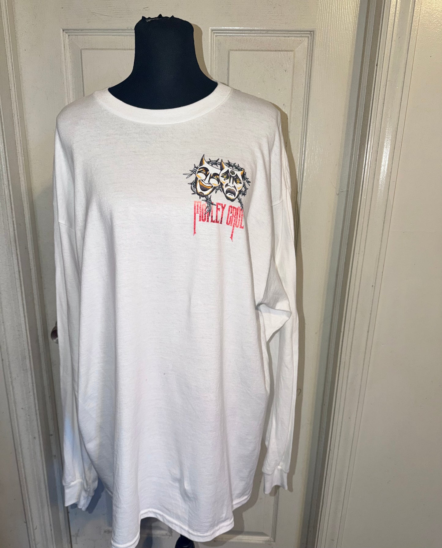Motley Crue Double Sided Oversized Distressed Long Sleeve Tee