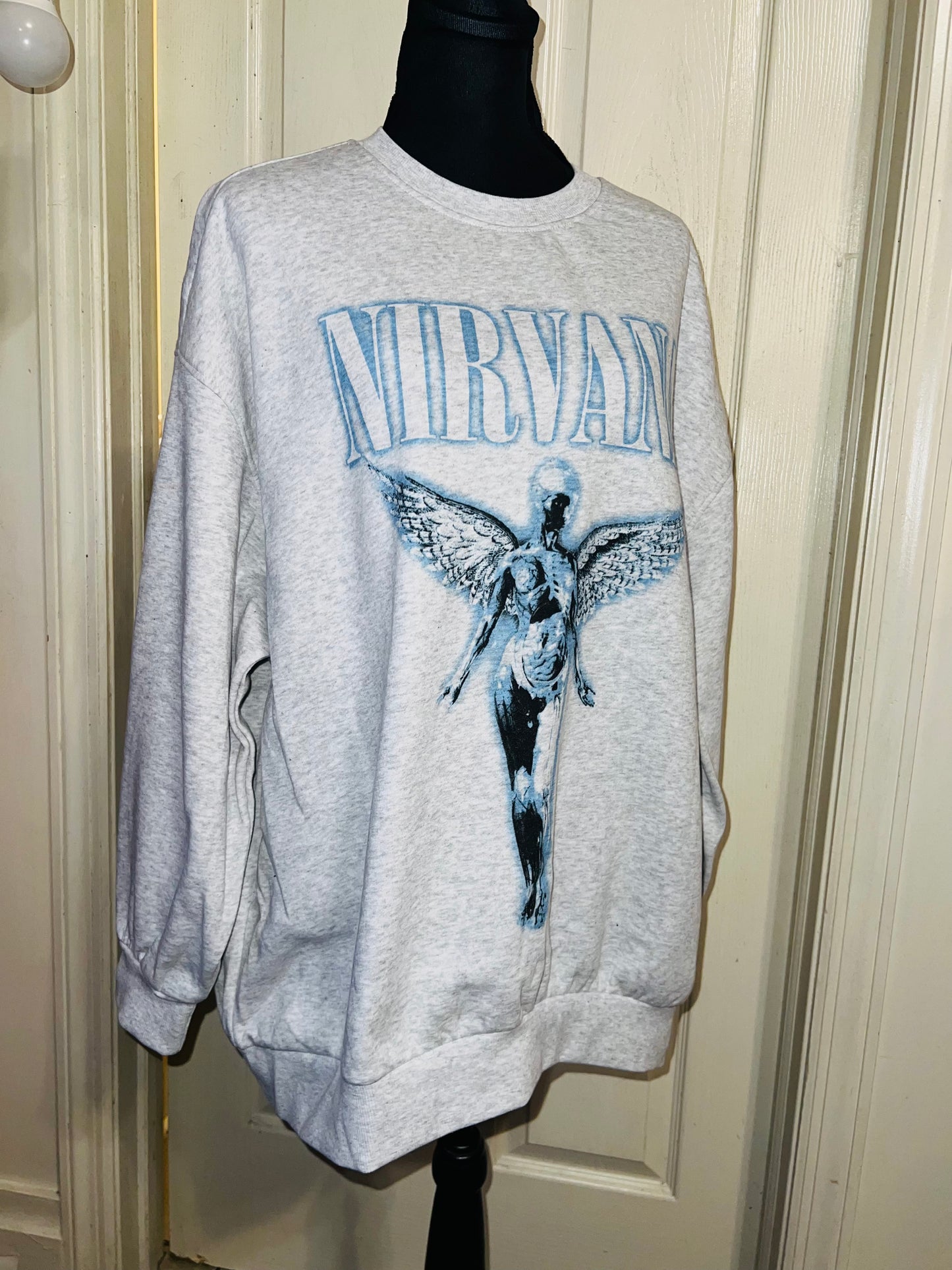 Nirvana Oversized Distressed Sweatshirt