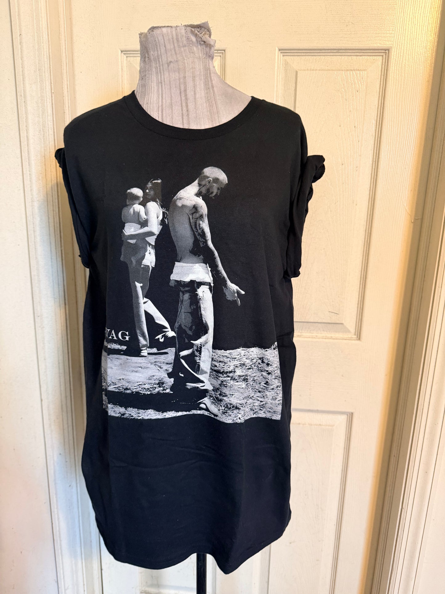 Justin Bieber Double Sided Oversized Distressed Tee