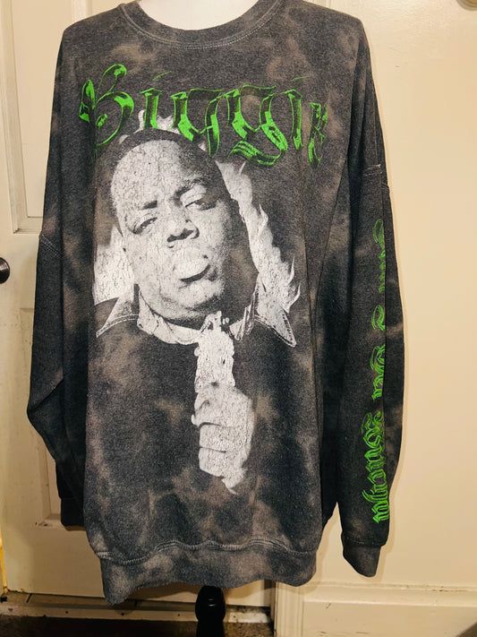 Biggie Smalls Oversized Distressed Sweatshirt