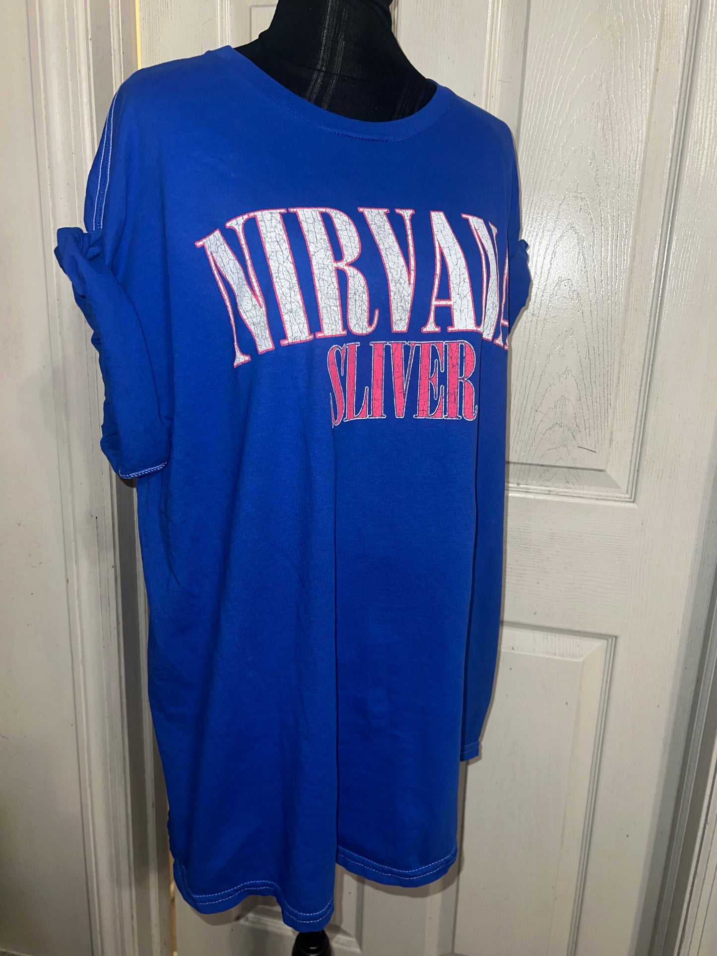 Nirvana Double Sided Oversized Distressed Tee