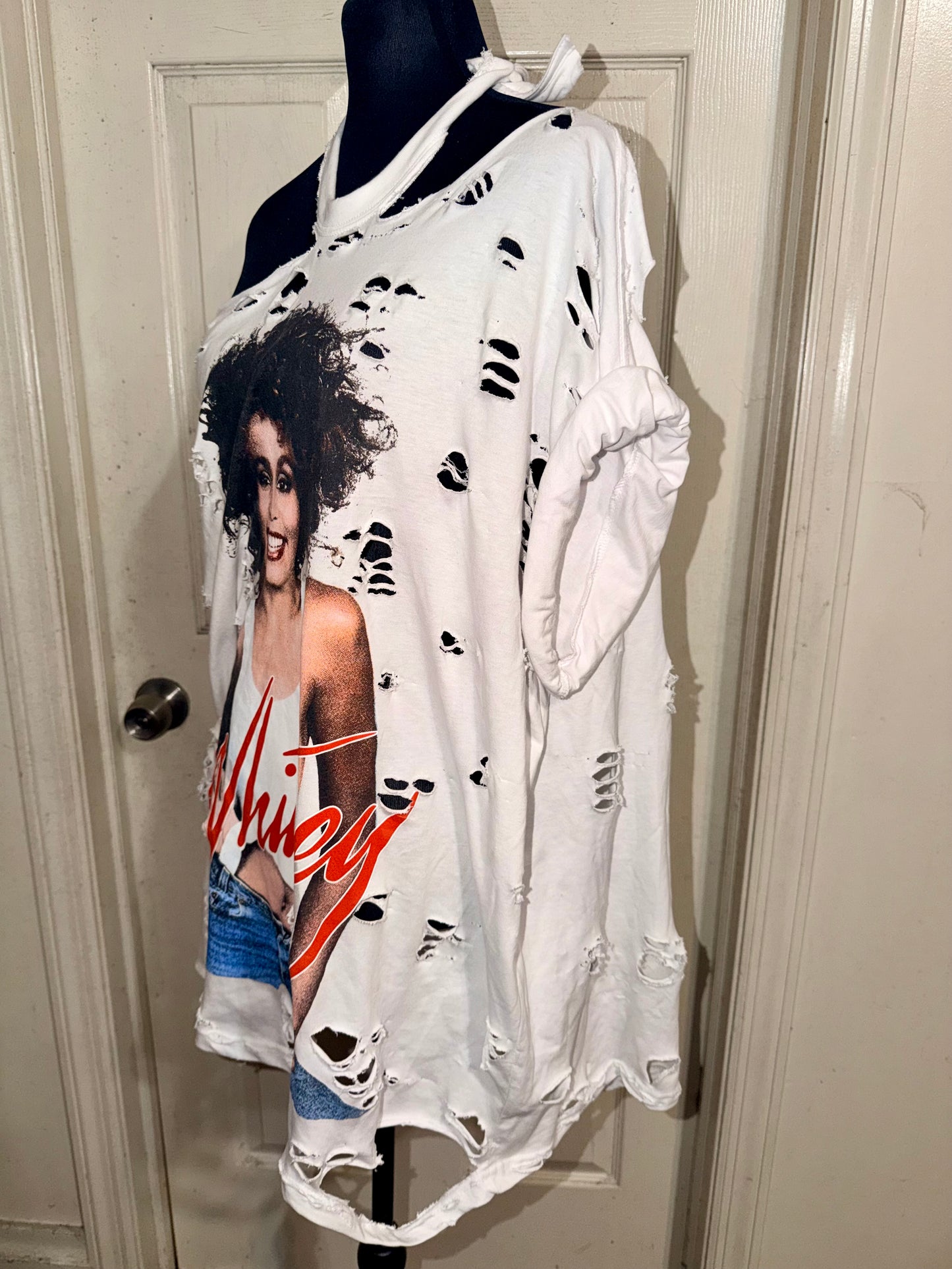 Whitney Houston Oversized Distressed Tee (As Is)