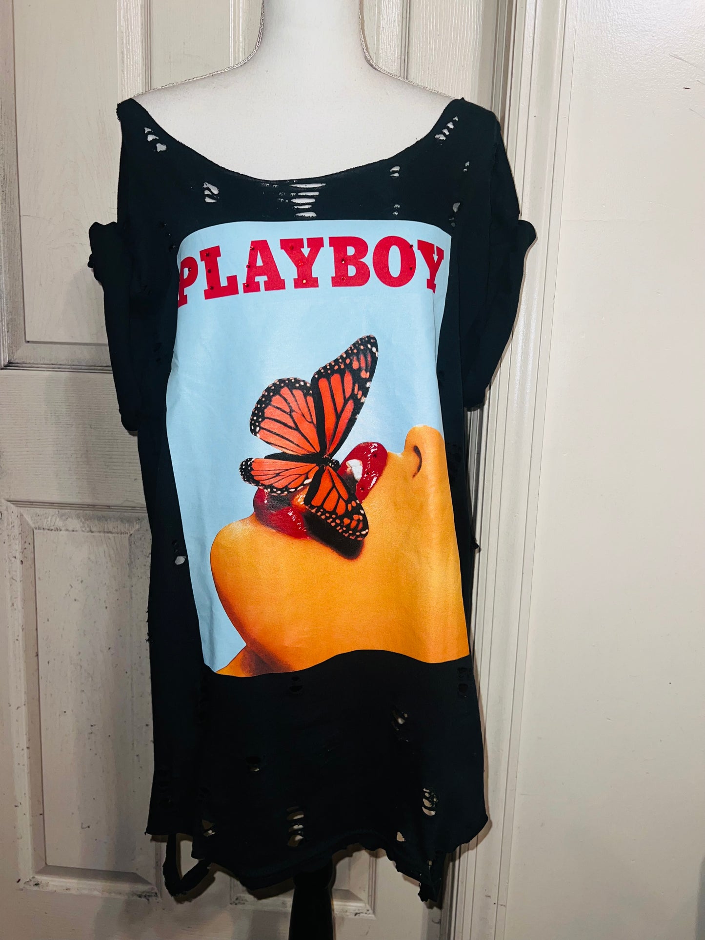 Playboy Oversized Distressed Tee