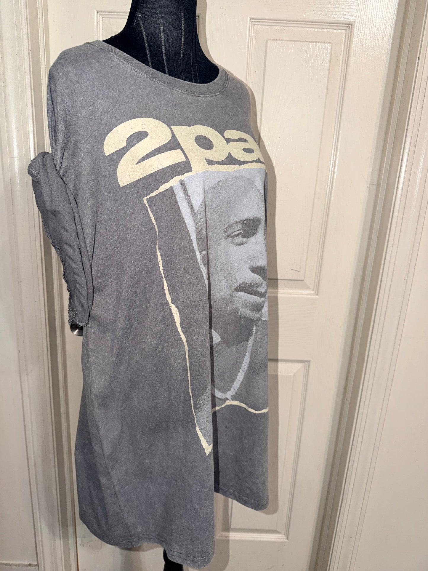 Tupac Double Sided Oversized Distressed Tee