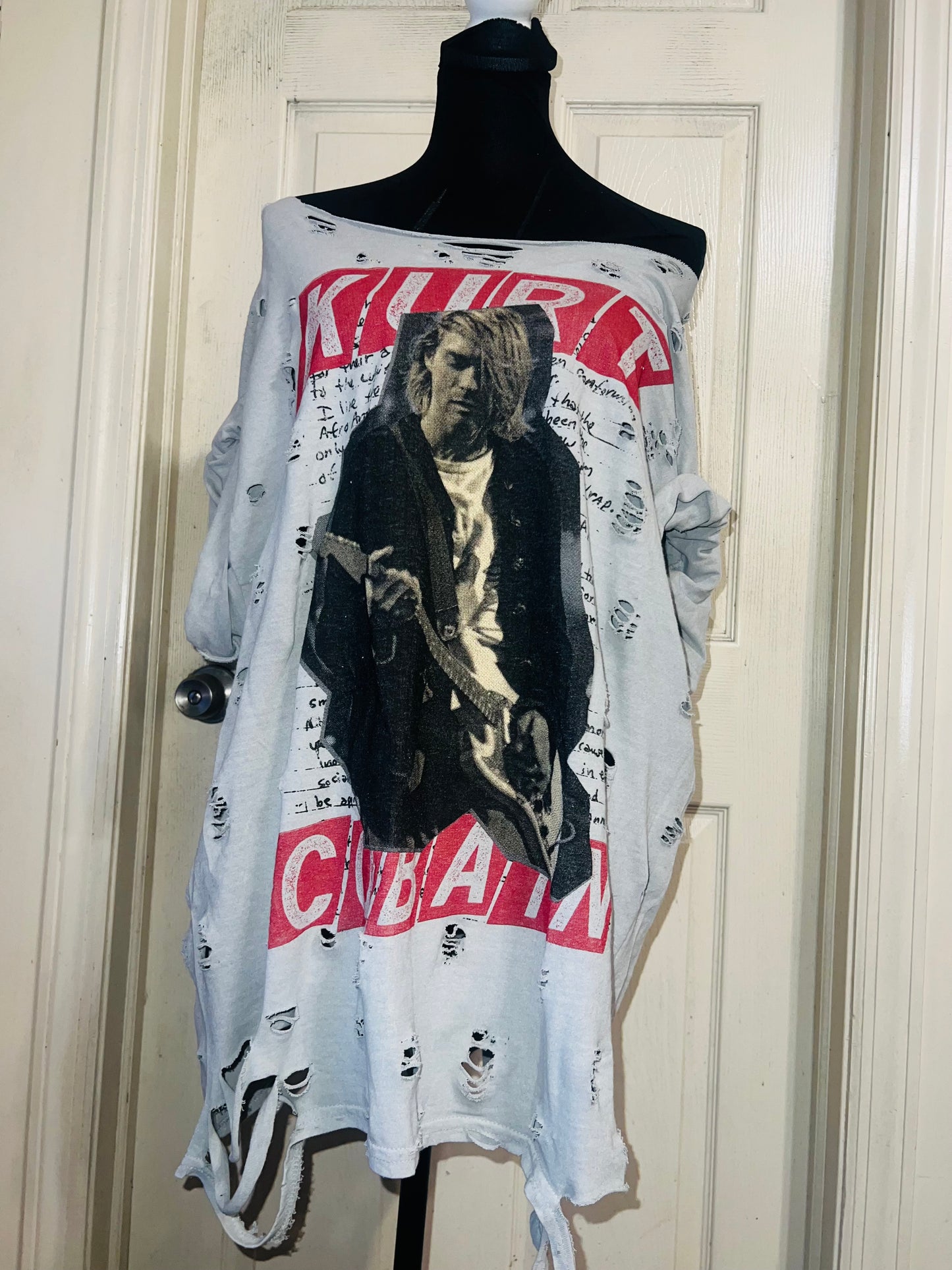 Kurt Cobain Oversized Distressed Tee