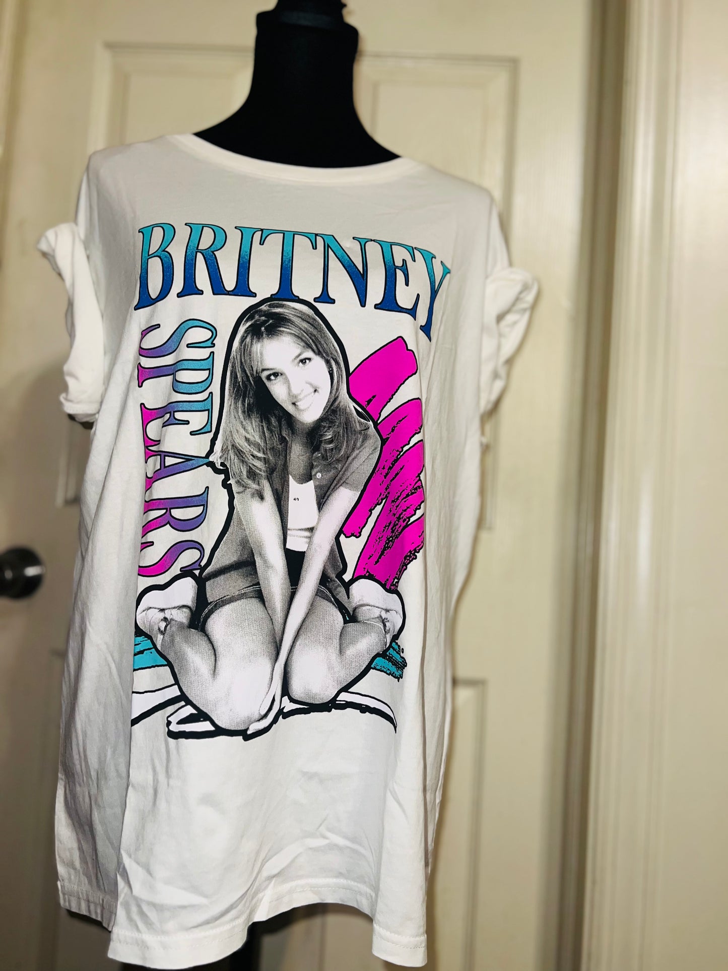 Britney Spears Oversized Distressed Tee