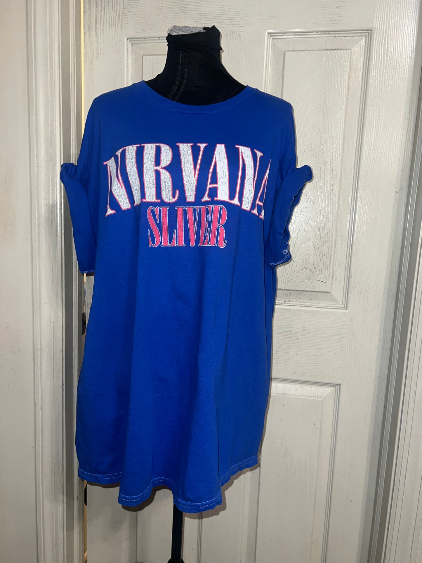 Nirvana Double Sided Oversized Distressed Tee