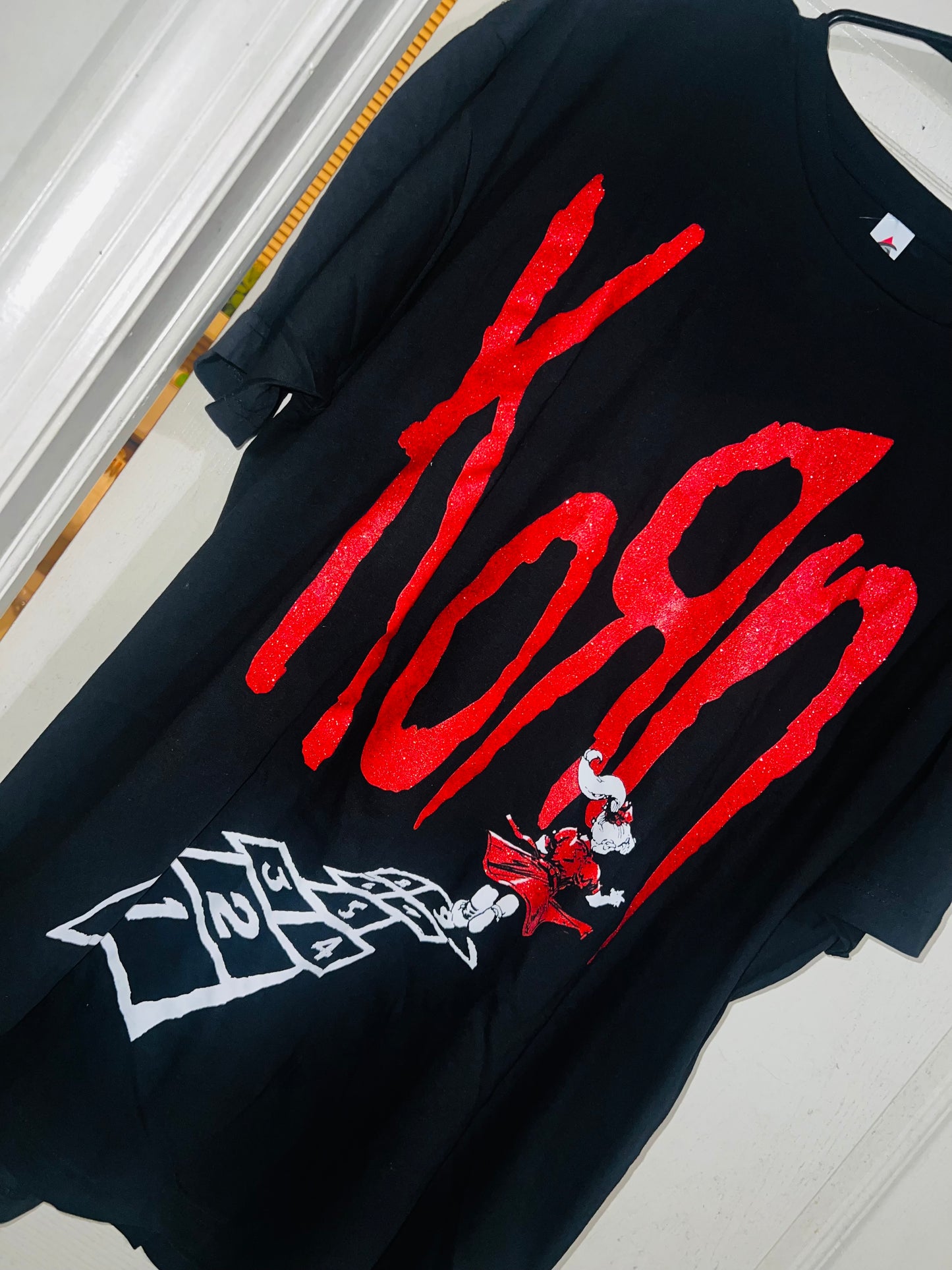 Korn Oversized Distressed Tee (Shimmery)