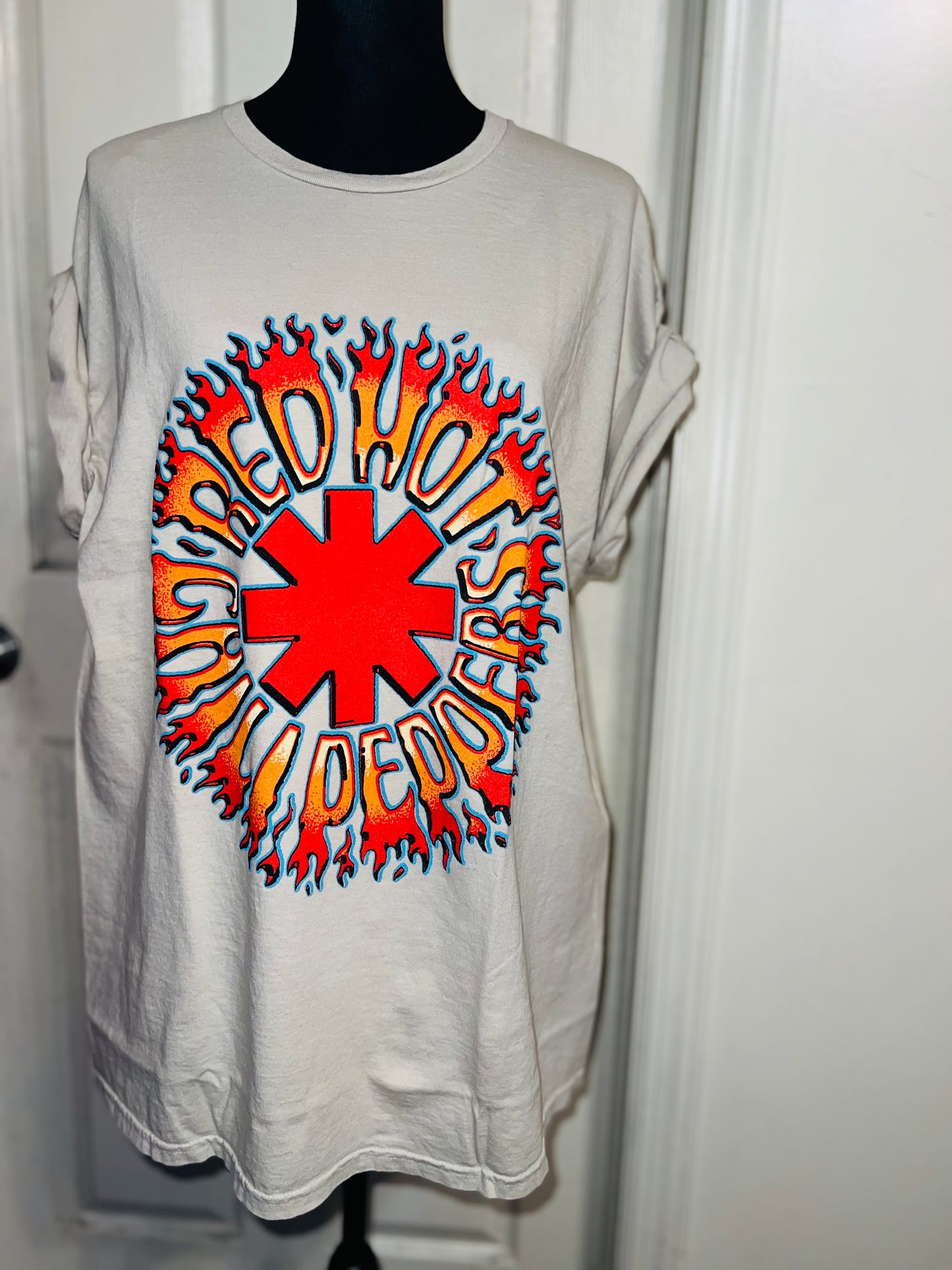 Red Hot Chili Peppers Double Sided Oversized Distressed Tee