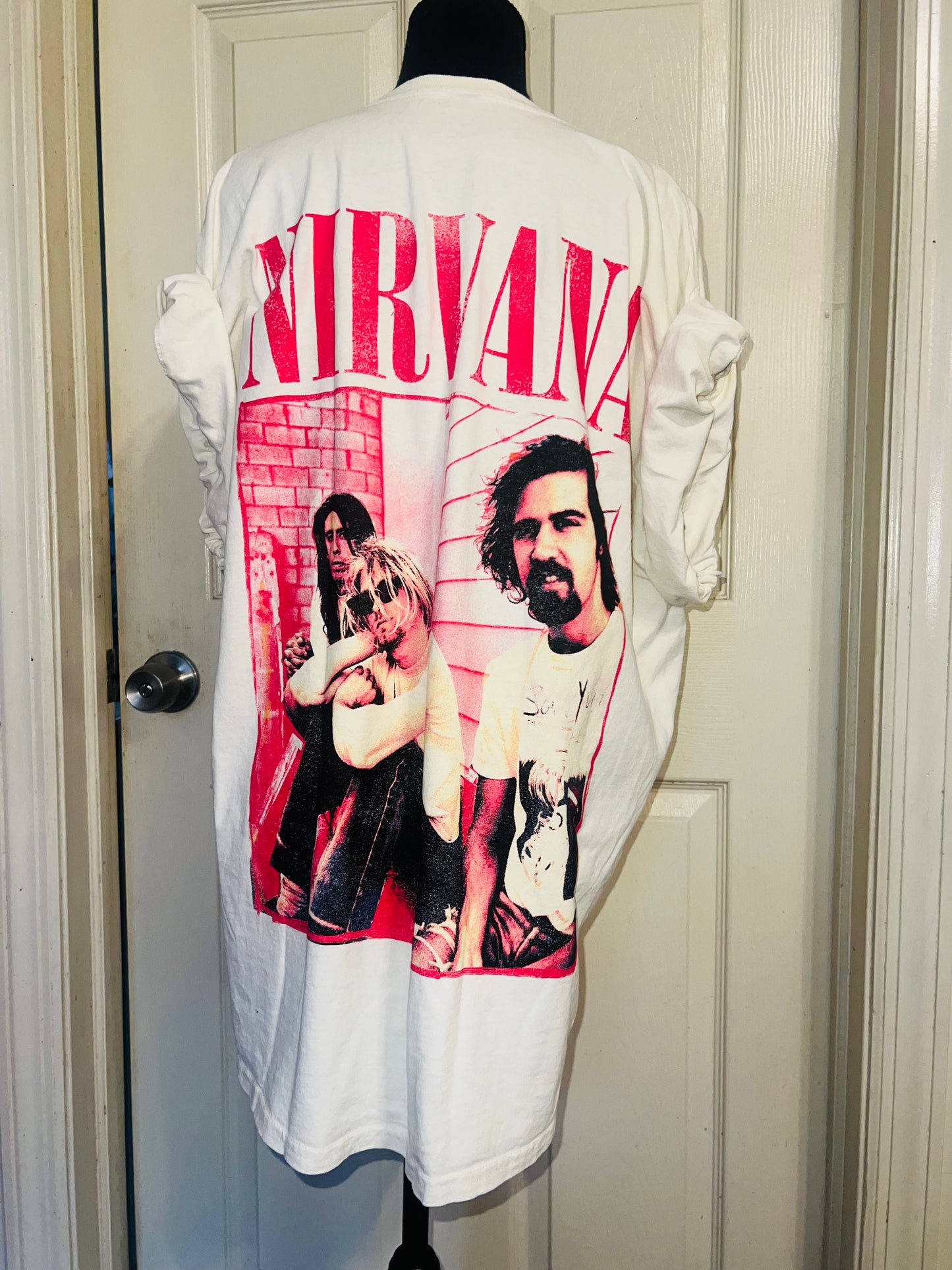 Nirvana Double Sided Oversized Distressed Tee