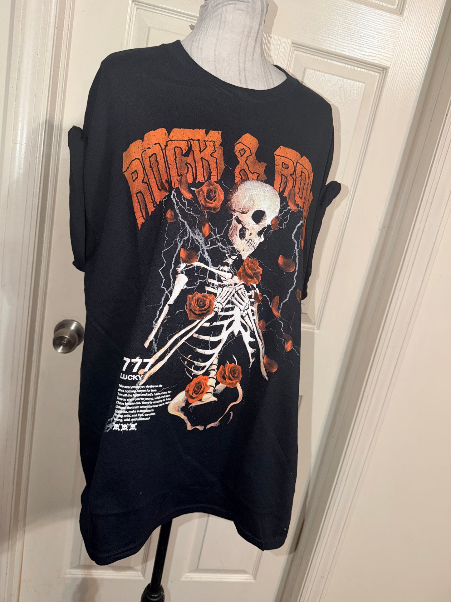 Rock n’ Roll Graphic Oversized Distressed Tee