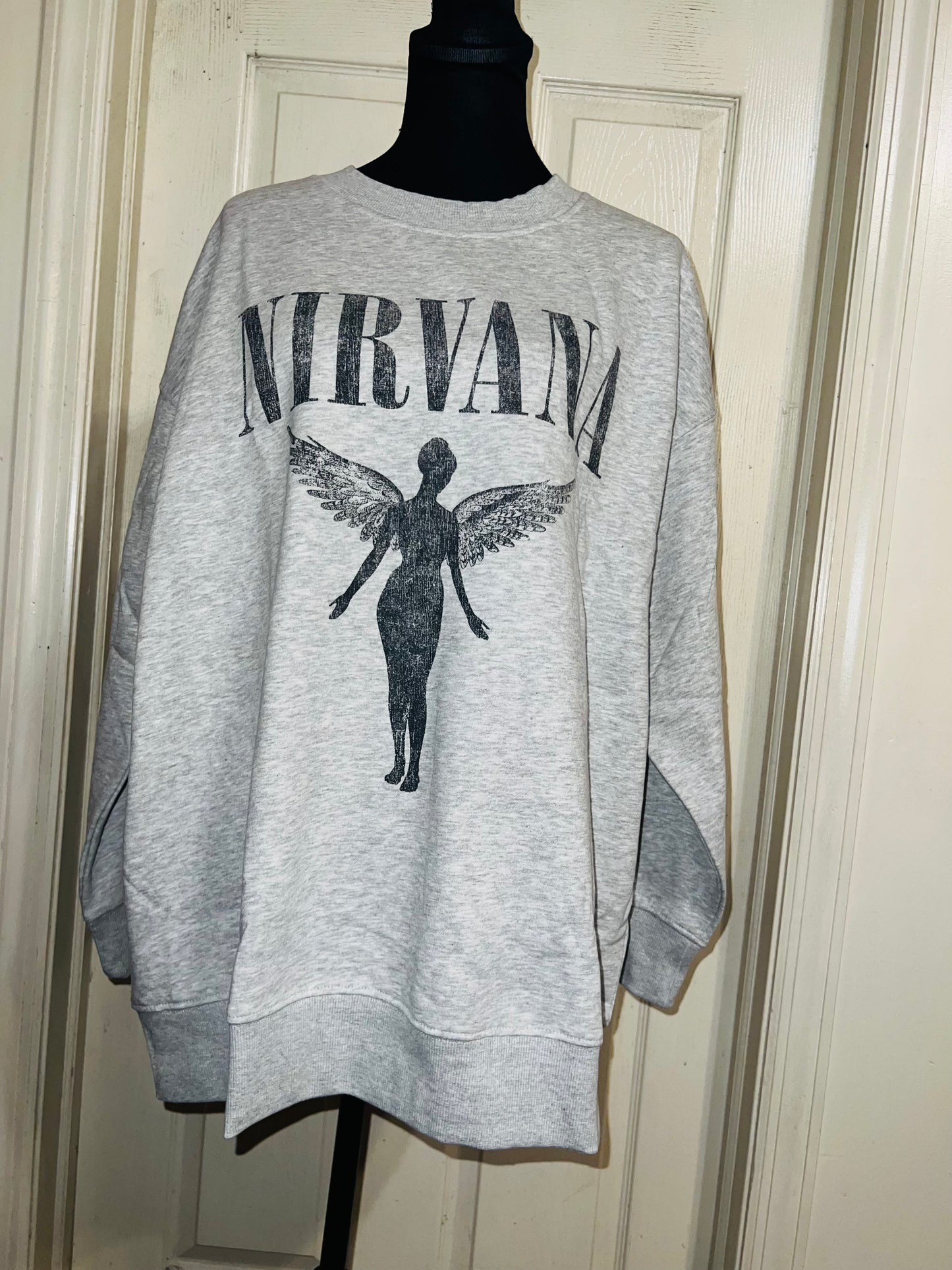 Nirvana Oversized Distressed Sweatshirt