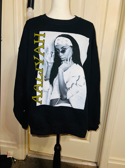 Aaliyah Oversized Distressed Sweatshirt