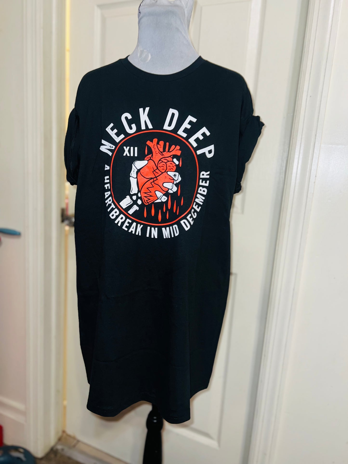 Neck Deep Oversized Distressed Tee