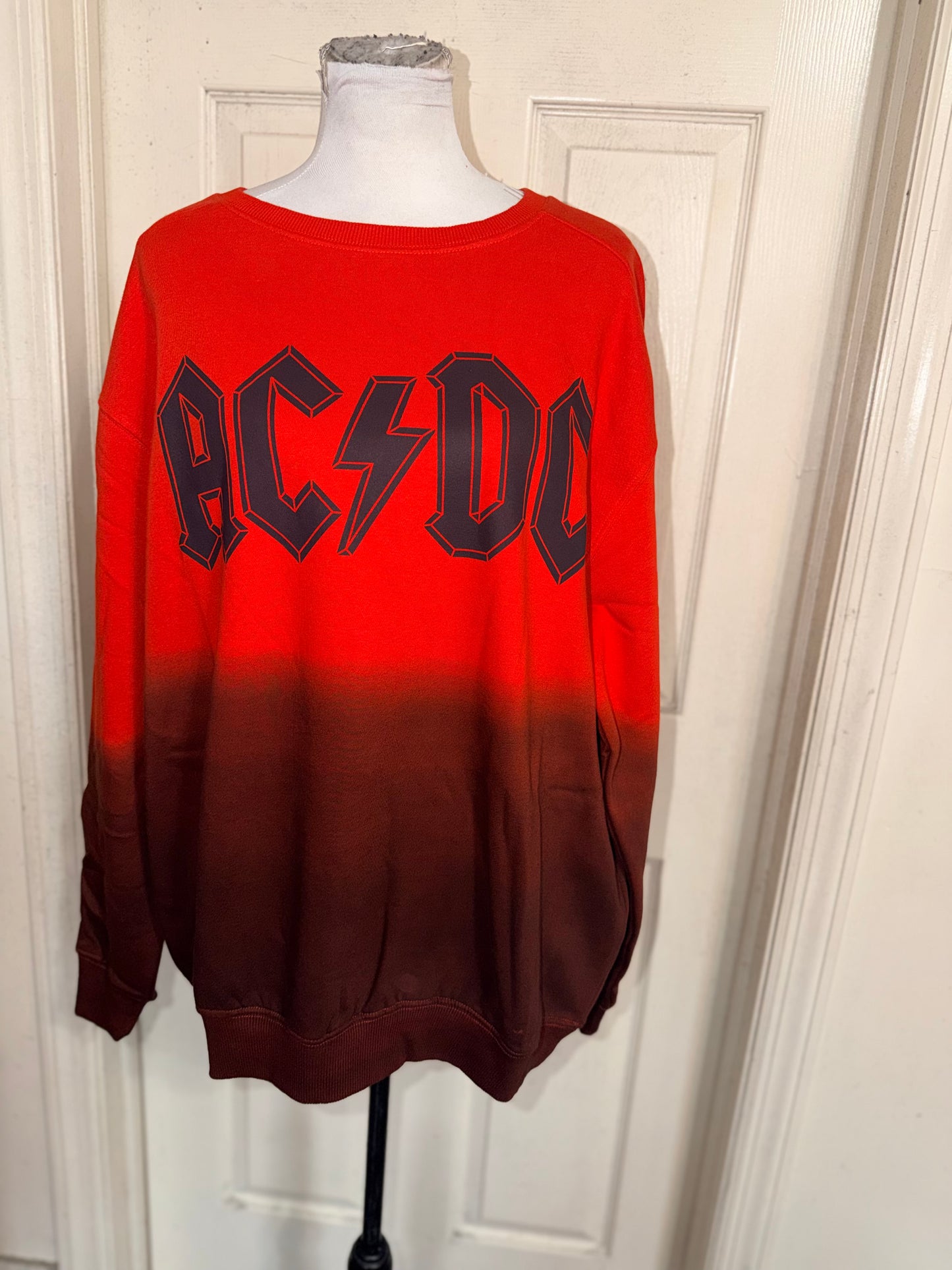 AC/DC Oversized Distressed Sweatshirt