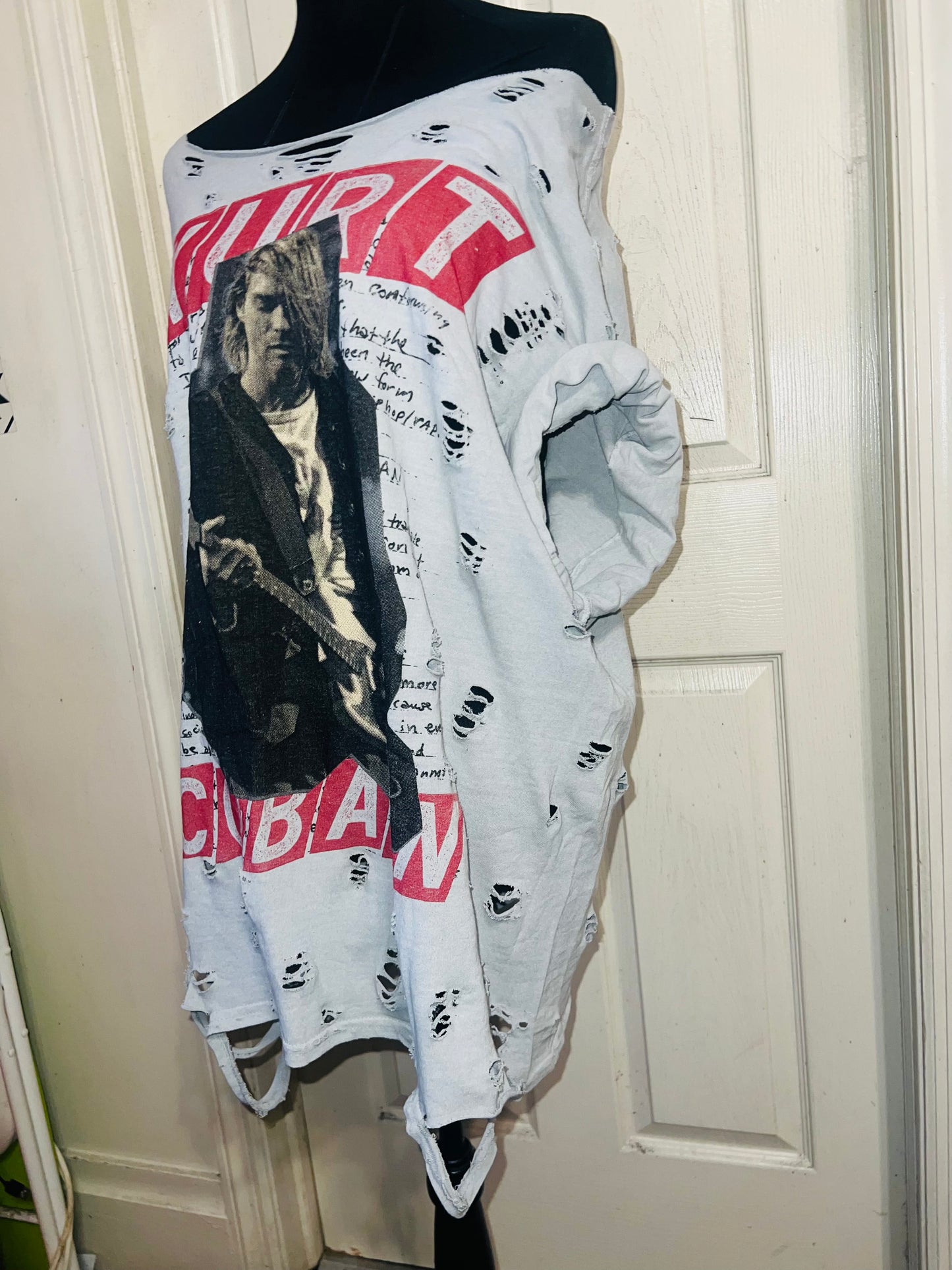 Kurt Cobain Oversized Distressed Tee