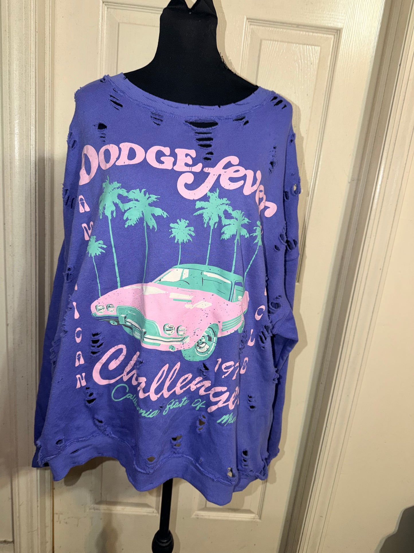 Dodge Challenger Oversize Distressed Sweatshirt